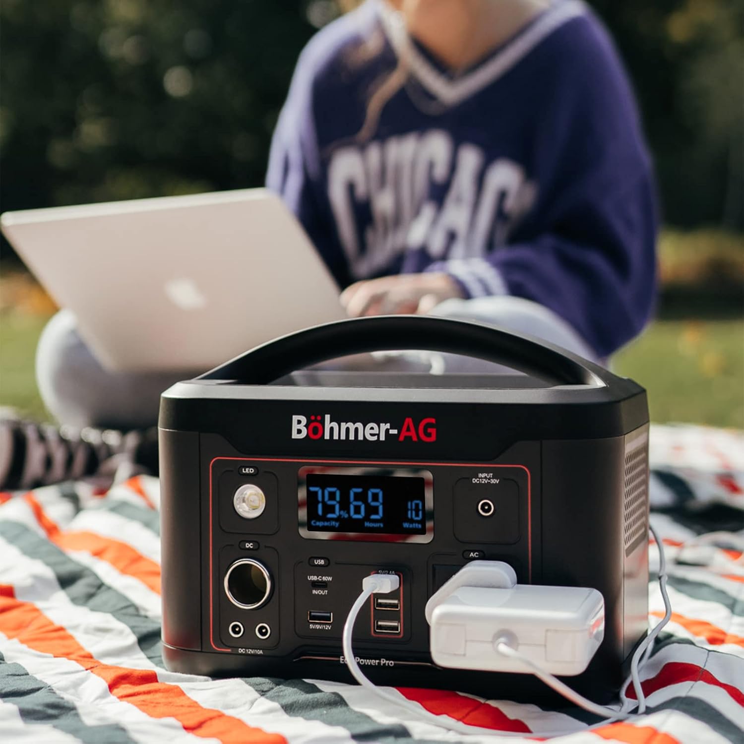 Böhmer-AG EcoPower Portable Power Station 600W Surge Power 78000mAh/280.8Wh Battery Pure Sine Wave Solar Generator 220-240V Fast USB PD 60W Charge, Outdoor, Camping, Travel, Home, Campervan Böhmer-AG EcoPower Portable Power Station 600W Surge Power 78000mAh/280.8Wh Battery Pure Sine Wave Solar Generator 220-240V Fast USB PD 60W Charge, Outdoor, Camping, Travel, Home, Campervan