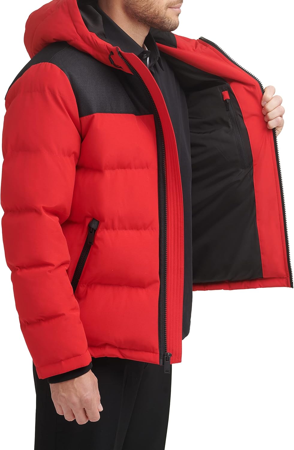 DKNY Men's Mixed Media Quilted Puffer Jacket