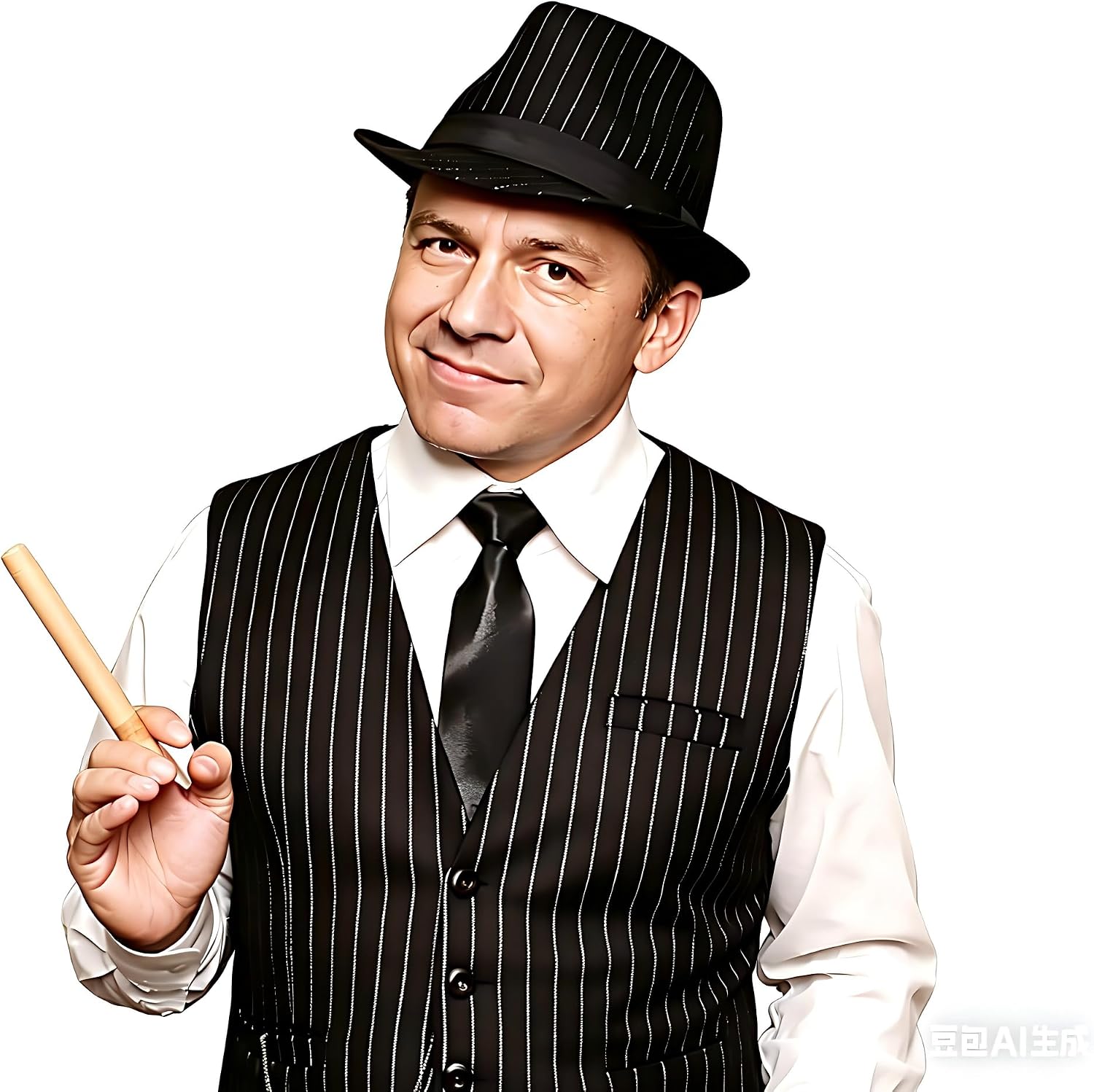 2 Pack 1920S Gangster Mob Boss Costume Pinstripe Fedora Hat Men Women