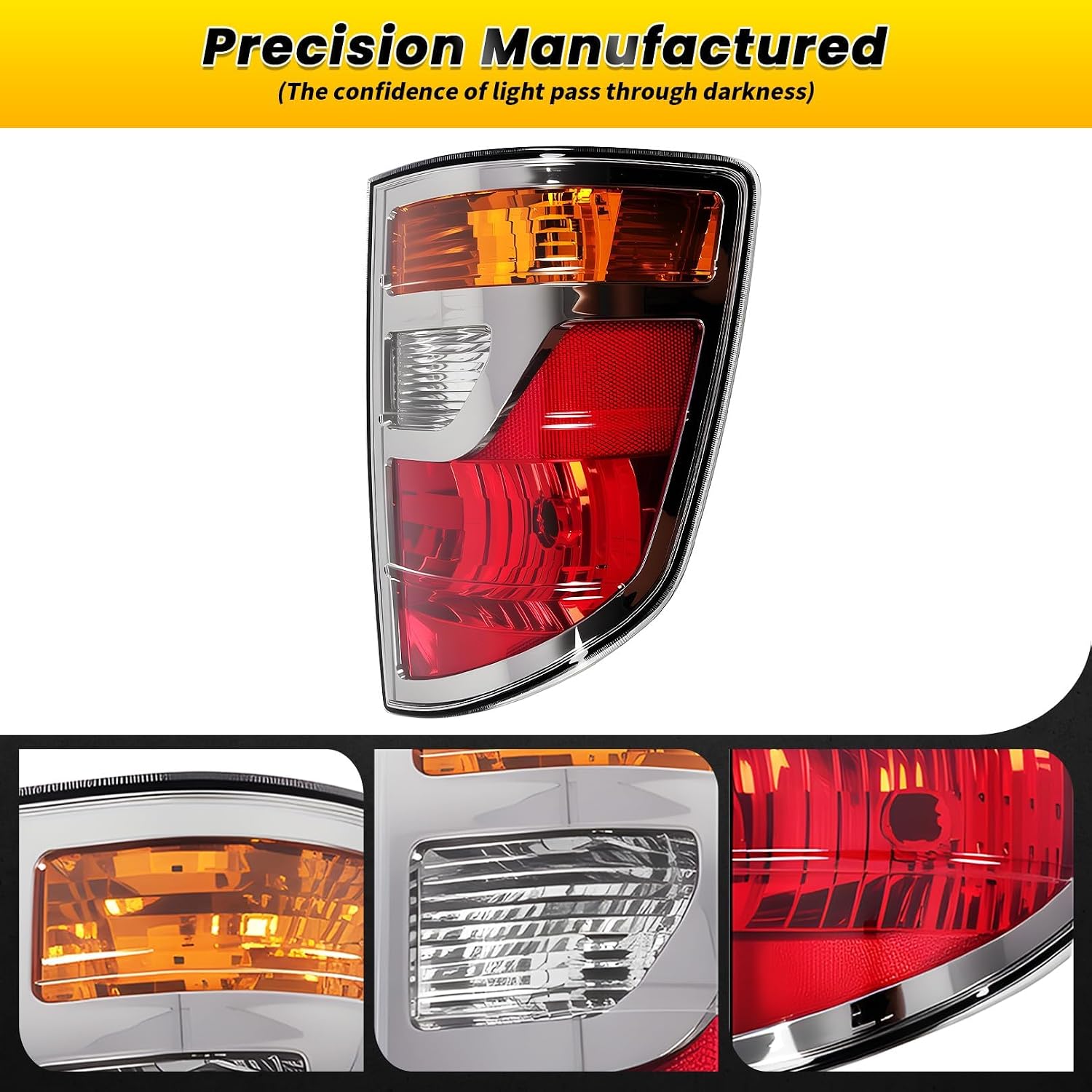 Right Halogn Tail Light W/O Bulb Compatible with Ridgeline 2006-2008 Passenger Side Rear Tail Lamp Brake Light 33501SJCA01 HO2819131