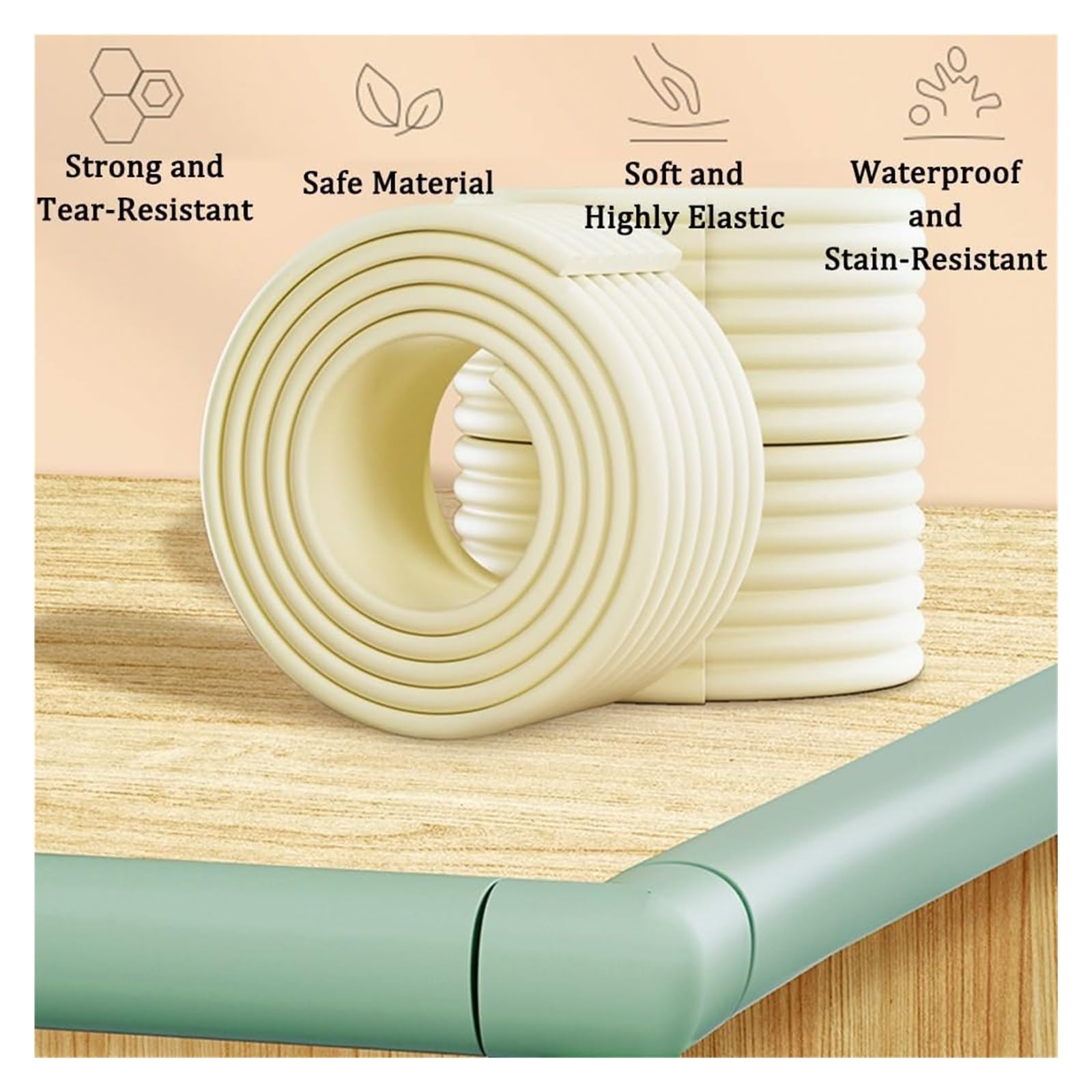 Protector de Esquinas para Bebé Tiras De Seguridad De Espuma, Protector De Esquinas Y Bordes, Tira Anticolisión Autoadhesiva For Mesa De Vidrio, Muebles, Chimenea, Protectores De Esquinas For Niños (