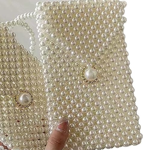 Miniatura 5 de Bolso de lujo con perlas, bolso de cadena, bolso cruzado de perlas artificiales hecho a mano, bolsas de noche para fiestas, bodas, fiestas