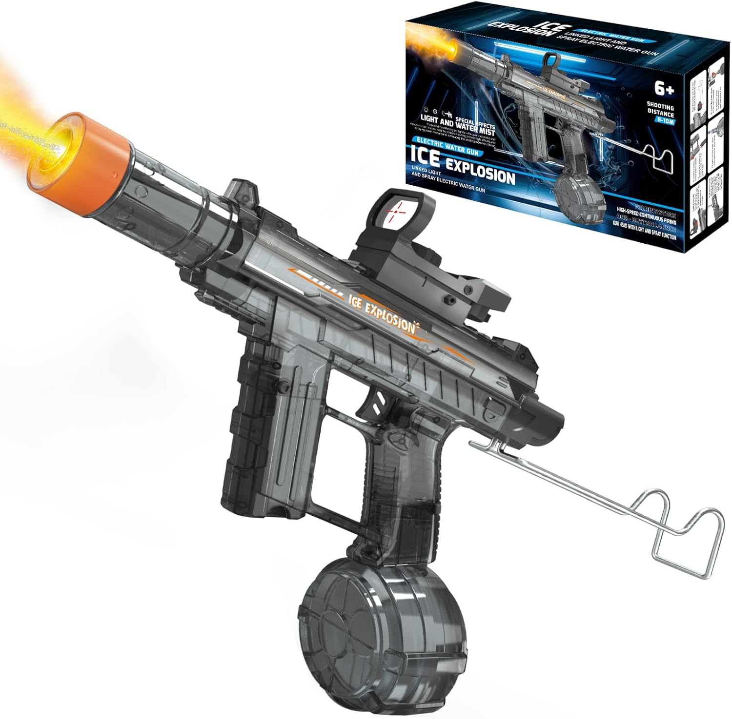 Dolanus Electric Water Blaster Toy for Kids & Adults - Light, Long Range, Automatic, Toys for Kids Ages 8-12, Outdoor Summer Pool Toys- Gifts for Boys Girls(Grey)