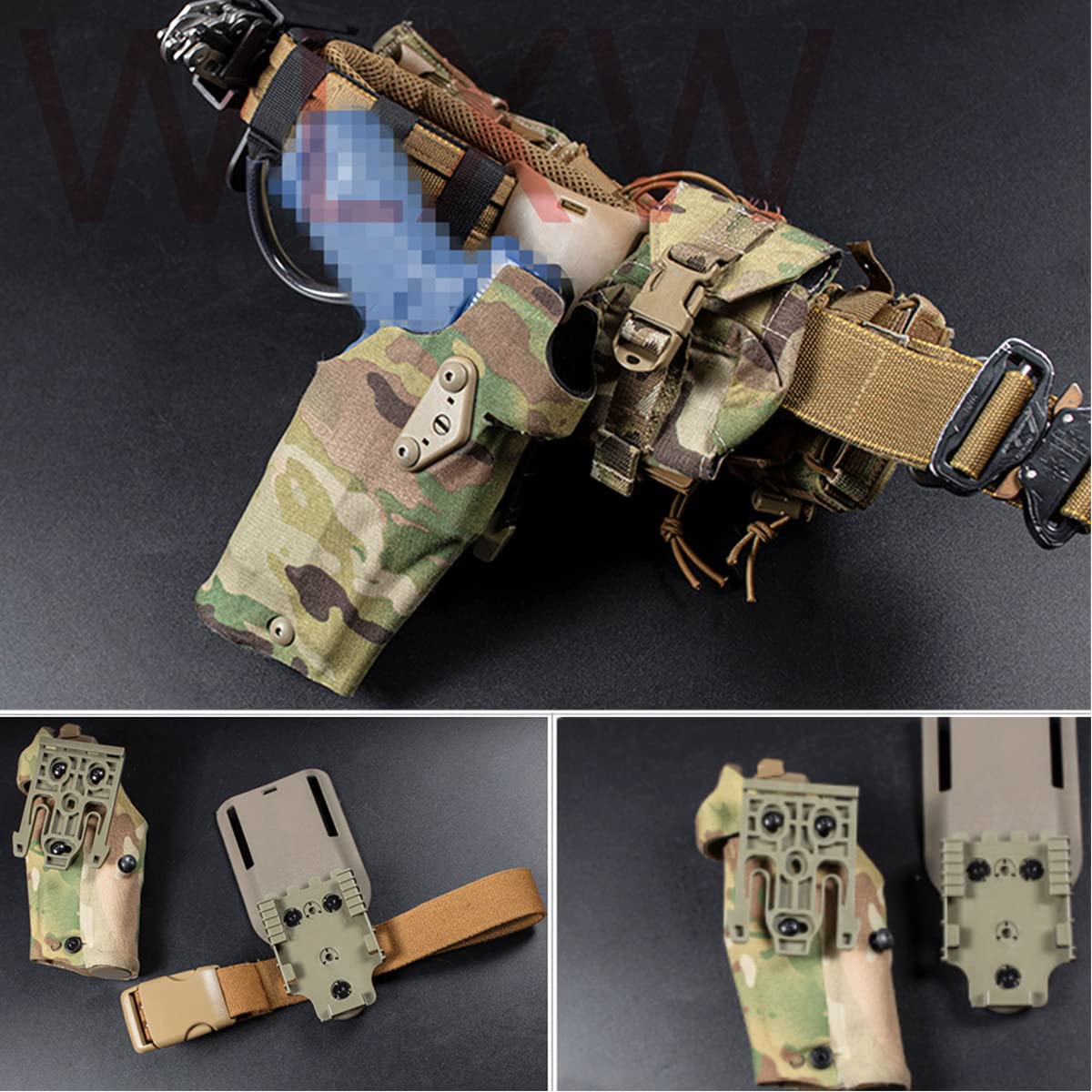 WLXW Funda Táctica Airsoft Funda Airsoft para Diestros para Glock 17/19 Compatible con X300 Funda De Luces QLS Adaptador De Montaje Rápido Gota De Cubierta De Pierna