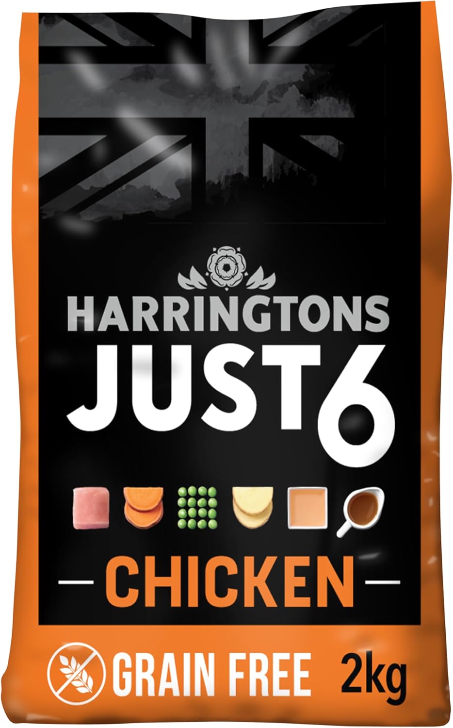 Harringtons Just 6 Chicken & Veg Complete Grain Free Dry Dog Food With Added Tasty Fresh Baked