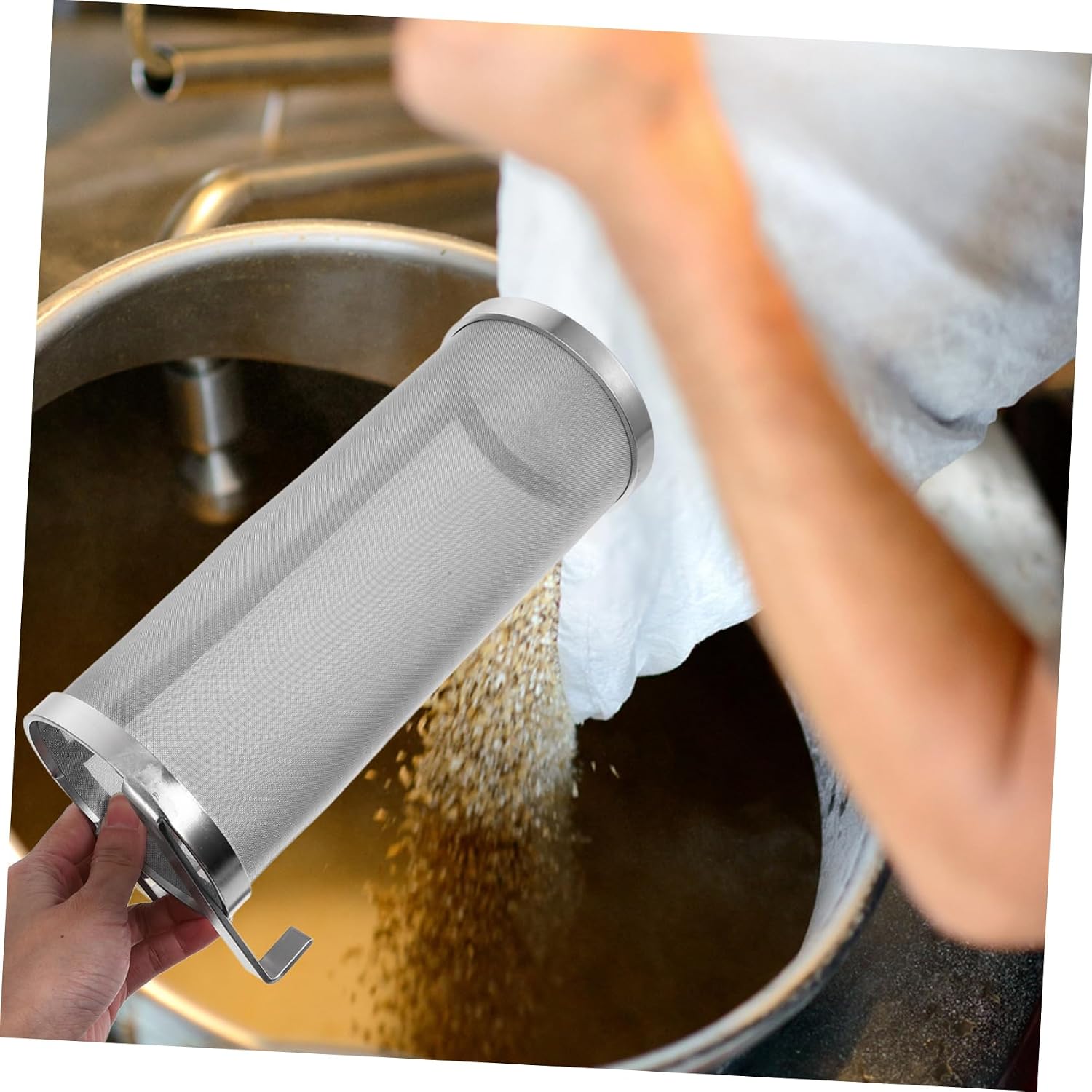 Stainless Steel Grain Brewing Filter Tube Mesh Strainer for Homebrew Hop Filter Basket for Beer Brewing Filtration for Clearer Brews