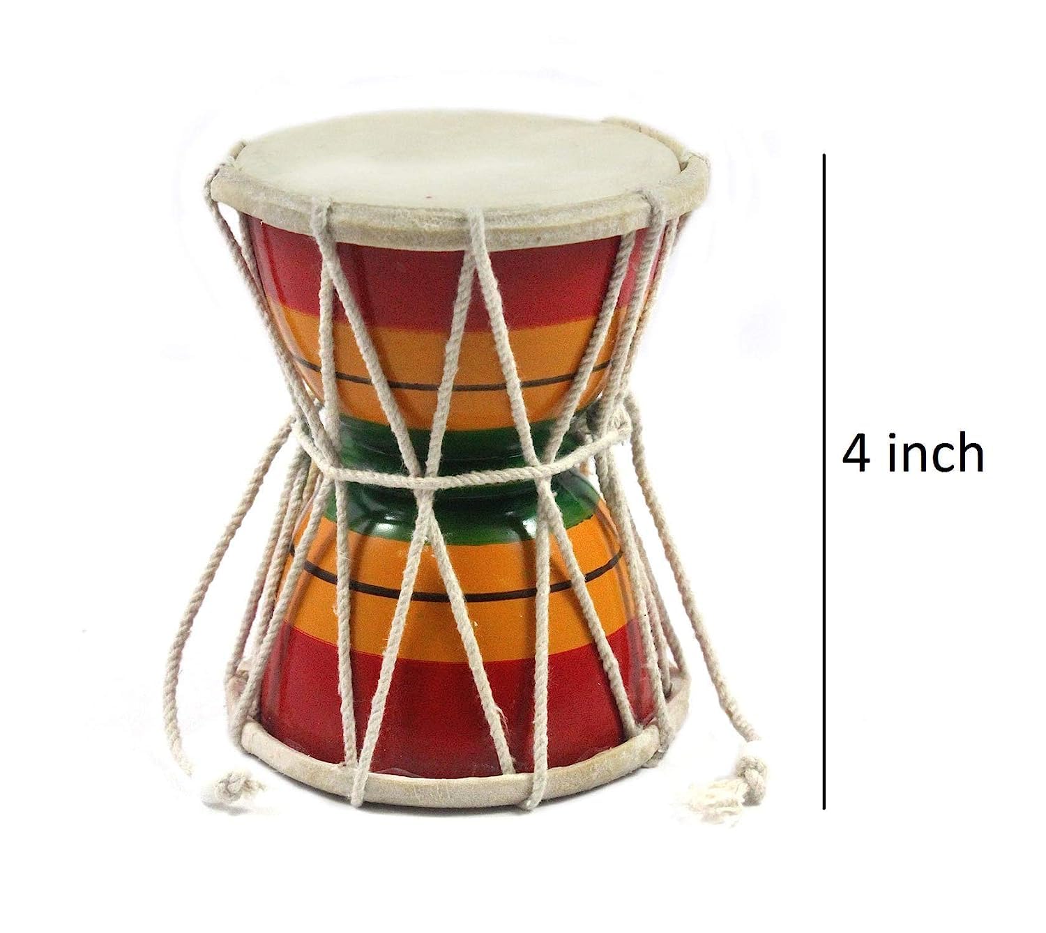 Damru Hand Percussion Instrumento musical indio hecho a mano - 5.5 pulgadas