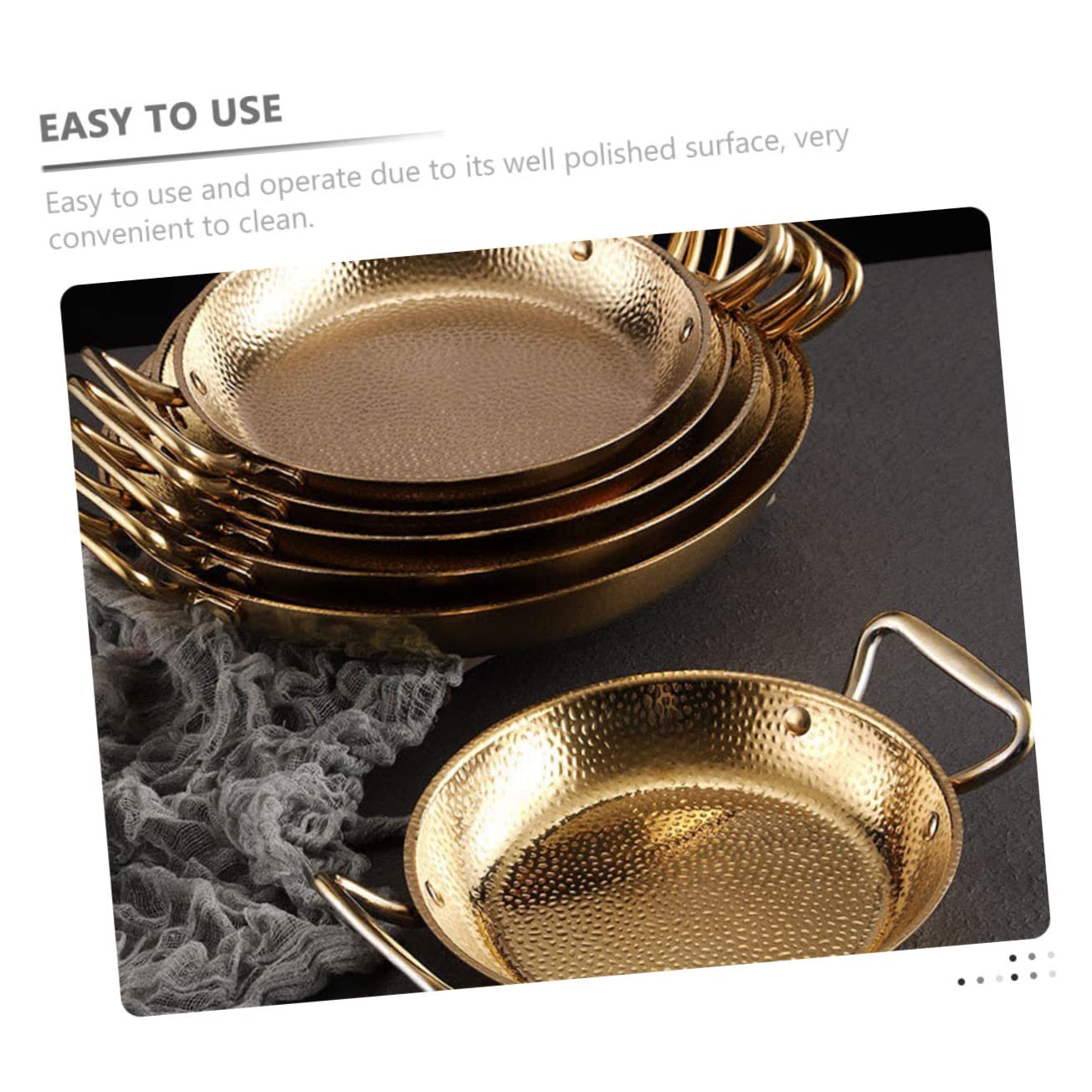 VINTORKY Multi-functional Paella Pan Double Handle Stainless Steel Pot Household Cooking Pot Safe Long-term Use