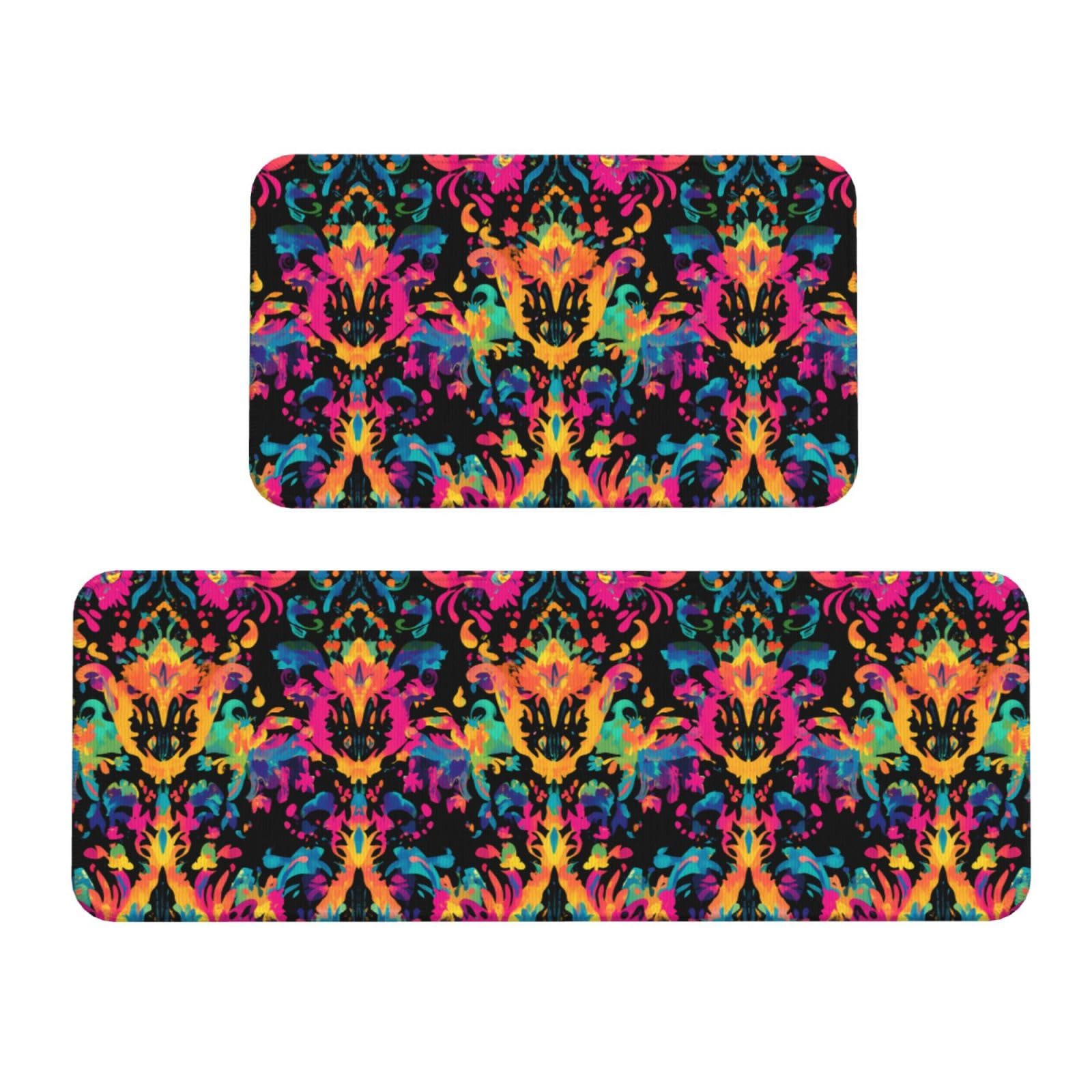 Alfombrillas de cocina antideslizantes, juego de 2 piezas con diseño de llamas para entrada