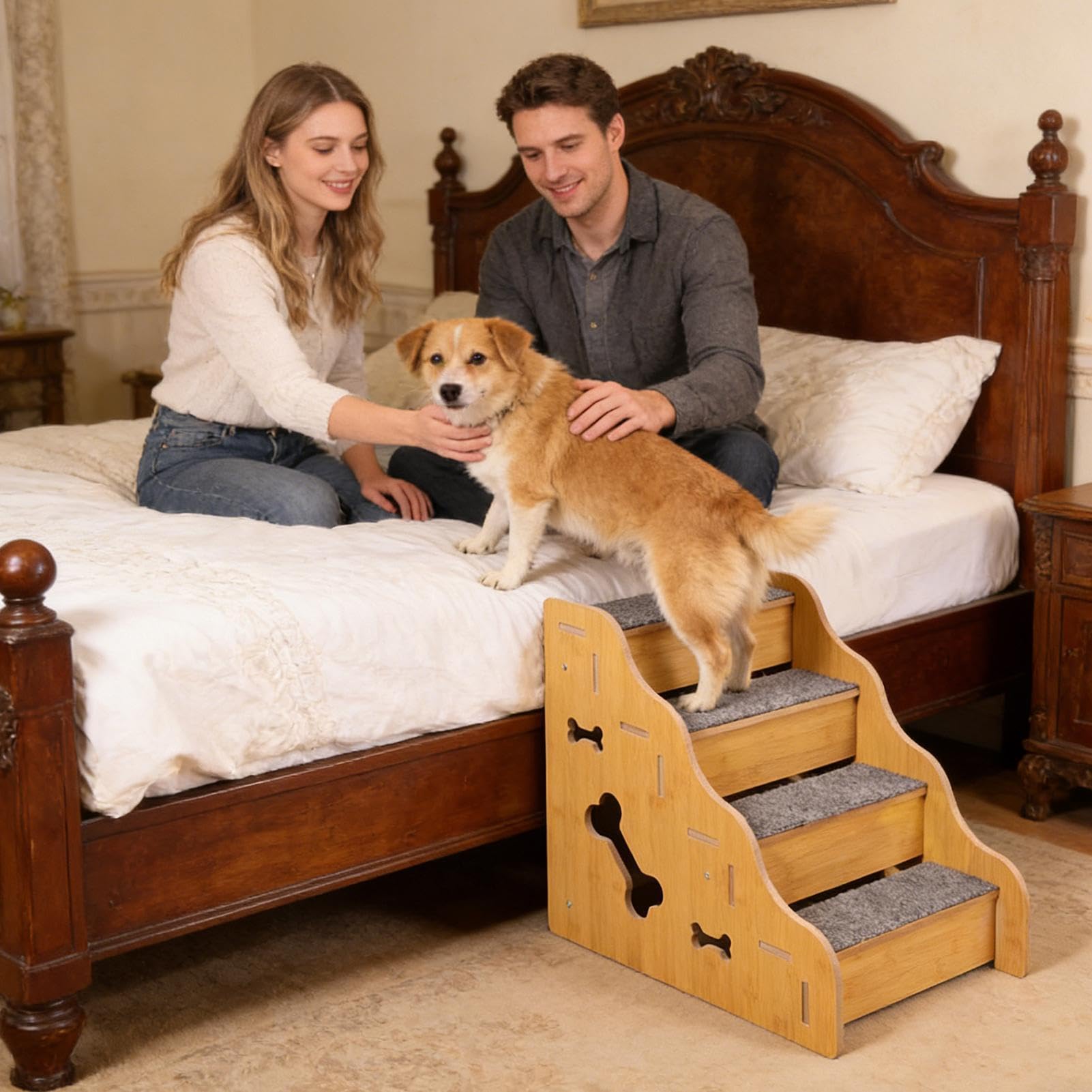 per Animali Domestici,Rampa e Scale per Animali - Gradini per Alto per Cani | per Uso Interno, Camper e Roulotte, Camera da, Soggiorno, Appartamento, Divano, Sofà, Finestra,
