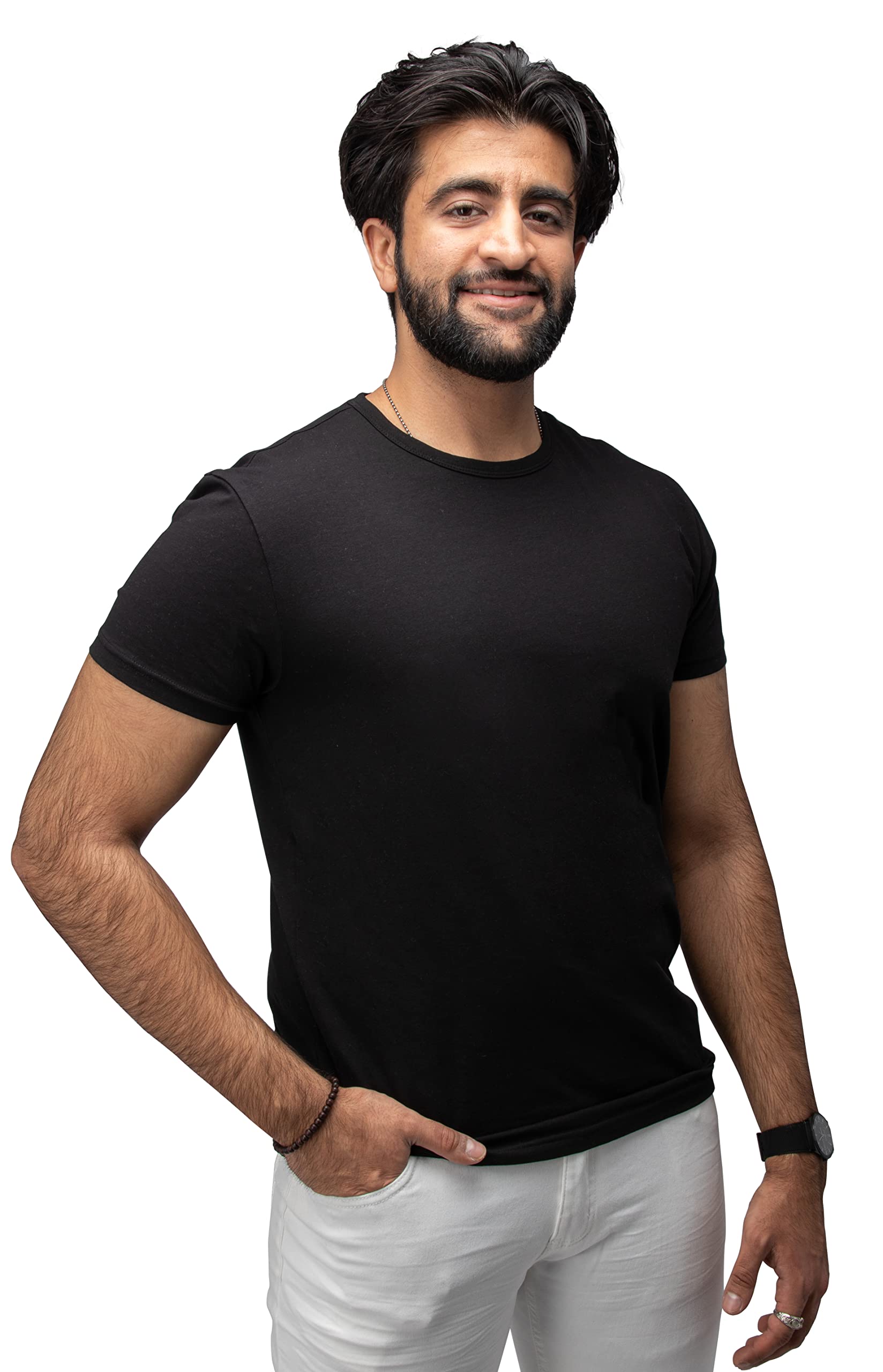 X RAY Mens Crew Neck T Shirts, Soft Cotton Slim Fit Short Sleeve Stretch Crewneck Basic Tees for Men