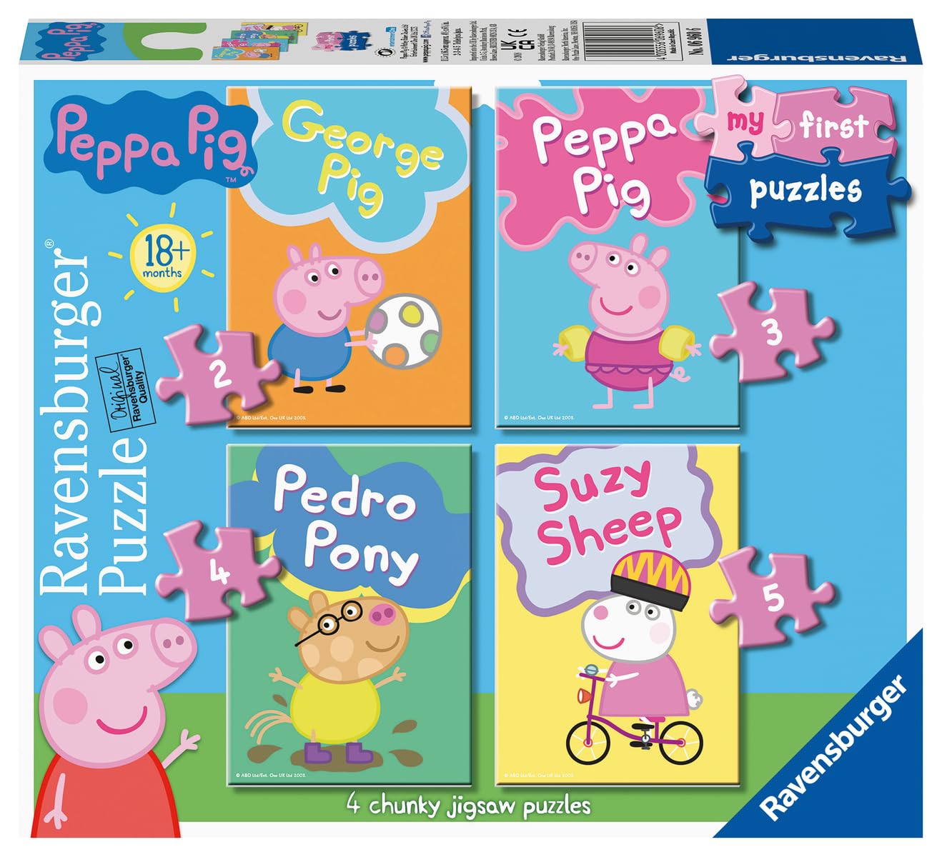 Ravensburger Peppa Pig My First Jigsaw Puzzles (2, 3, 4 & 5 Pieces) Educational Toys Toddlers Age 18 Months And Up