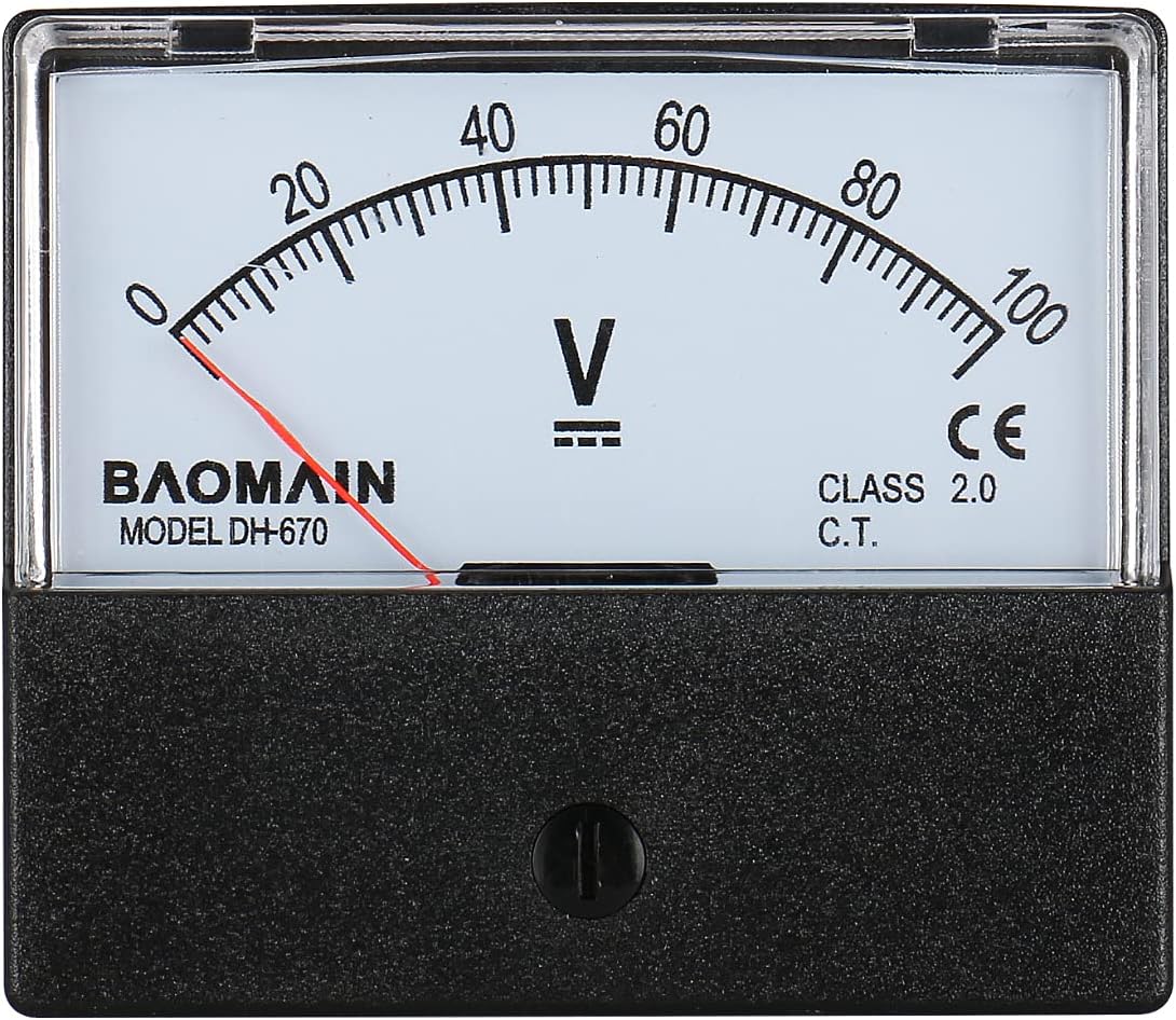 Voltmeter DH-670 DC 0-100V Rectangular Class 2.5 Analog Panel Volt Voltage Meter