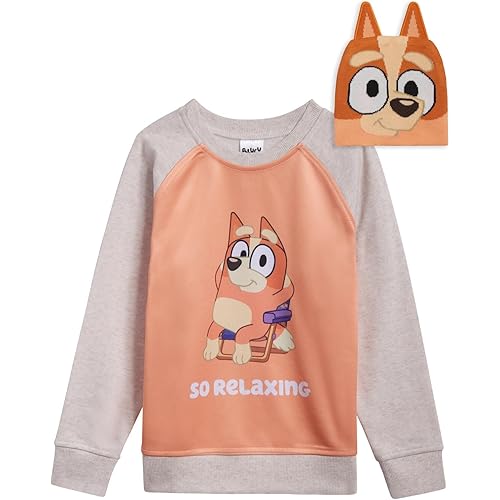 Bluey Bingo Fleece Sweatshirt and Hat Toddler to Little Kid