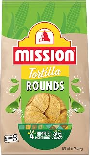 Mission Round Yellow Corn Tortilla Chips, 11 oz Bag - Gluten-Free, Crunchy Nacho Base with Sea Salt