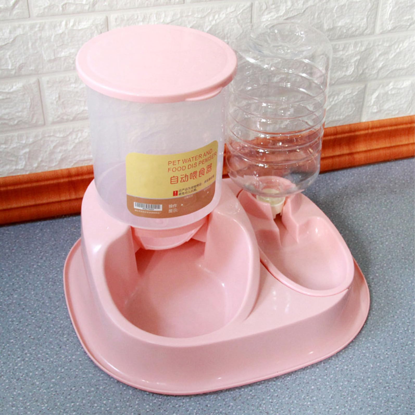 2.5l/4l Rose Distributeur Automatique d'eau et Croquettes | Plastique, Nettoyage Facile, Limite le Mouillage des Poils, Usage Quotidien