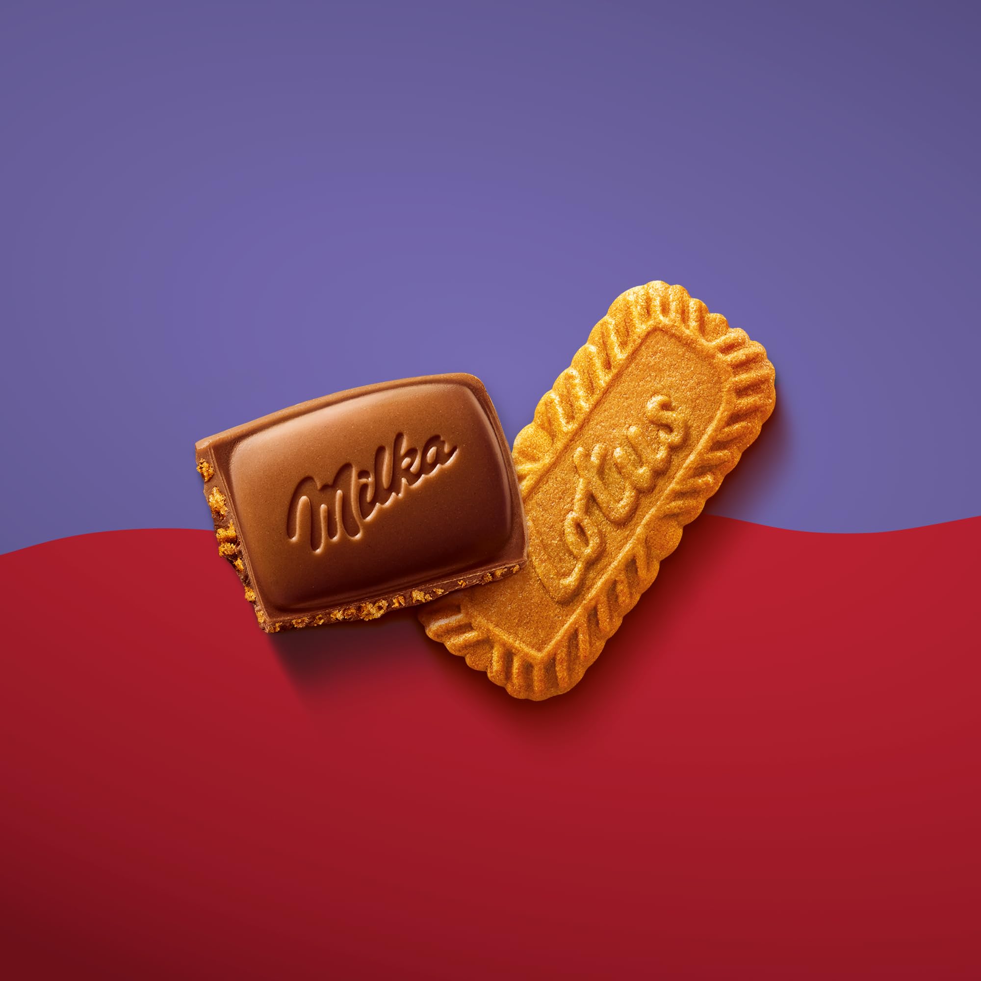Milka Tableta de Chocolate con Leche de los Alpes con Galleta Lotus Biscoff, 90 g