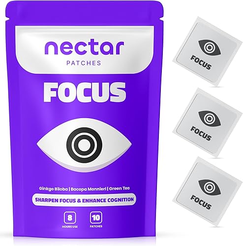 Miniatura 17 de Parches calmantes de néctar Paquete de 10 para relajación y descanso durante todo el día con cáñamo, flor de la pasión y raíz de valeriana