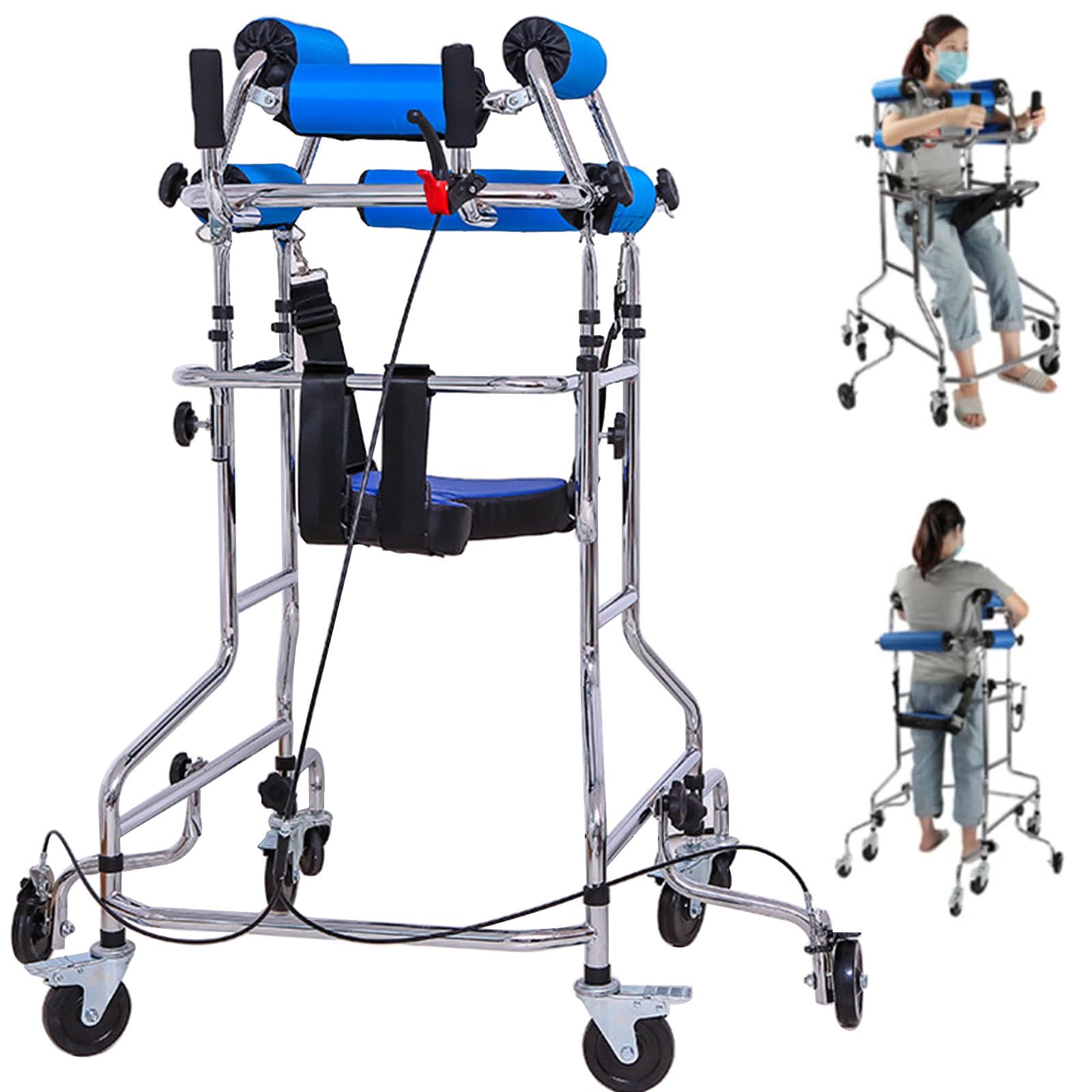 Andador portátil para niños con parálisis cerebral, andador ligero de aluminio con ruedas, andador plegable de pie, portátil, para rehabilitación.