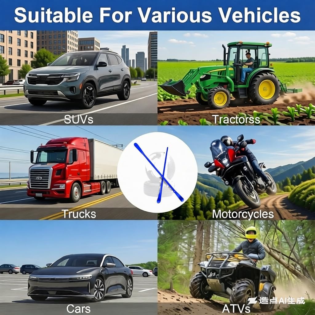 Heavy Duty Tire Spoons 38” & 30" - Professional Tire Iron Bars for Truck/SUV/Semi - Solid Steel Bead Breaker with Non-Slip Grip