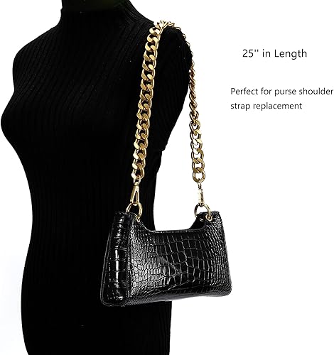 Miniatura 7 de Yichain 25 Pulgadas Correa de Hombro de Cadena Metálica Gruesa Moderna para Reemplazo de Asa de Bolso (Oro Antiguo)