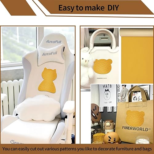 Miniatura 4 de Cinta de reparación de cuero de gran tamaño, reparación adhesiva para cuero, 17.7 x 78.8 pulgadas, para sofás, asientos de automóvil, muebles,