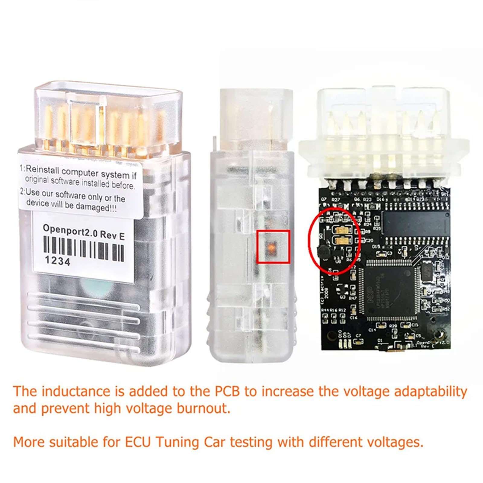 Strumento diagnostico avanzato per la programmazione lampeggiante unità controllo del motore con dongle J2534 e cavi jumper che supportano monitoraggio dei dati trasferimento dati