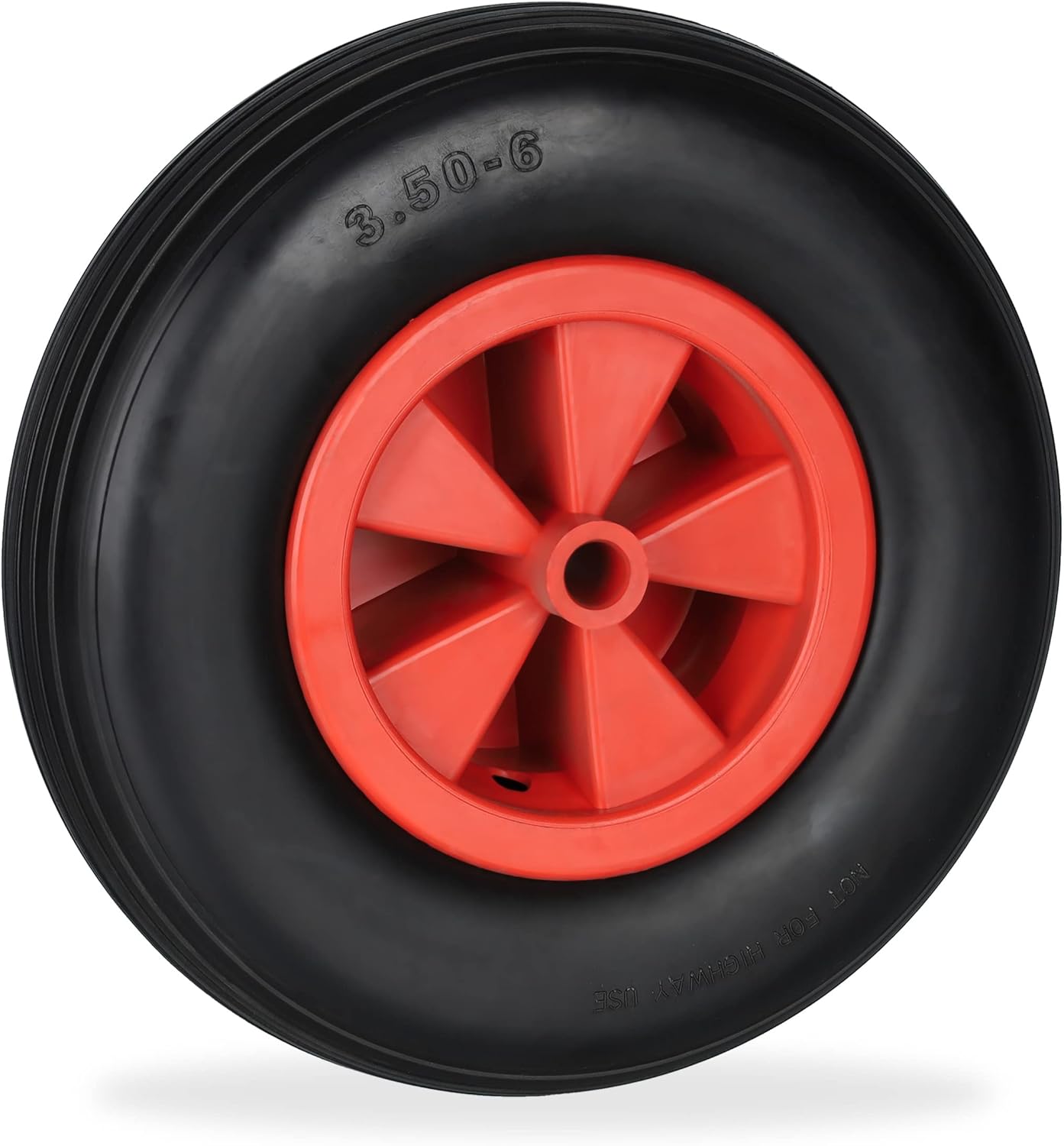 Relaxdays Wheelbarrow Wheel 3.506, Solid Rubber, Plastic Rim, Spare Wheelbarrow