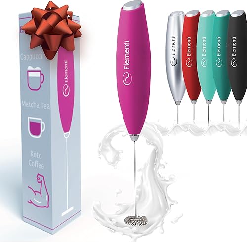 Miniatura 20 de Elementi Mezclador de bebidas de mano - Agitador eléctrico y potente varita mezcladora de polvo de proteínas, mini varita espumadora fácil de usar