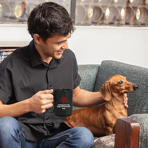 Miniatura 2 de A day keeps the Christians away funny occult 666 Lucifer Baphomet occultism symbol Church of Satan Ritual 11oz 15oz Black Coffee Mug