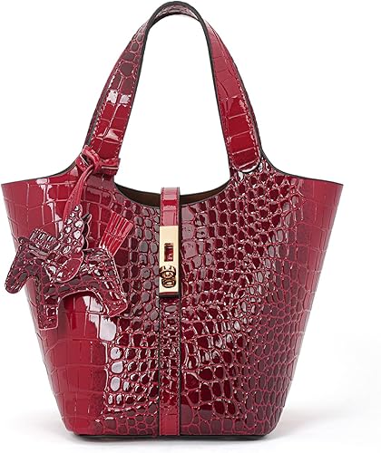 Miniatura 30 de Bolso de mano para mujer, de piel vegana, bolso de mano con asa superior, bolso de hombro con bolso pequeño desmontable