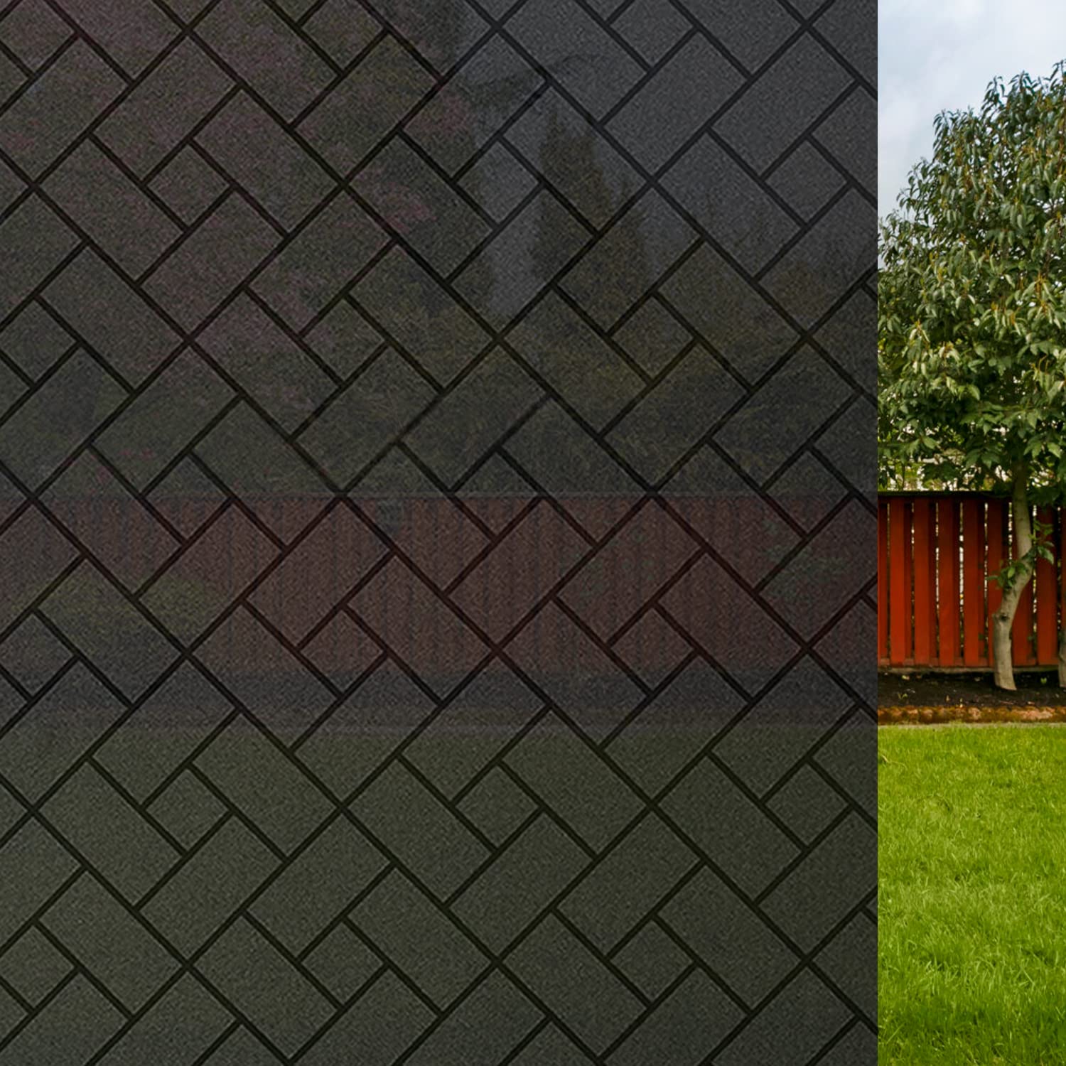 JZS Half Blackout Window Film 50% Blackout Reusable Blackout Window Film,Static Adhesive Room Darkening Glue-Free Curtains for Bedroom and Bathroom Sleeping During the Day,Anti-UV Black Glass Sticker