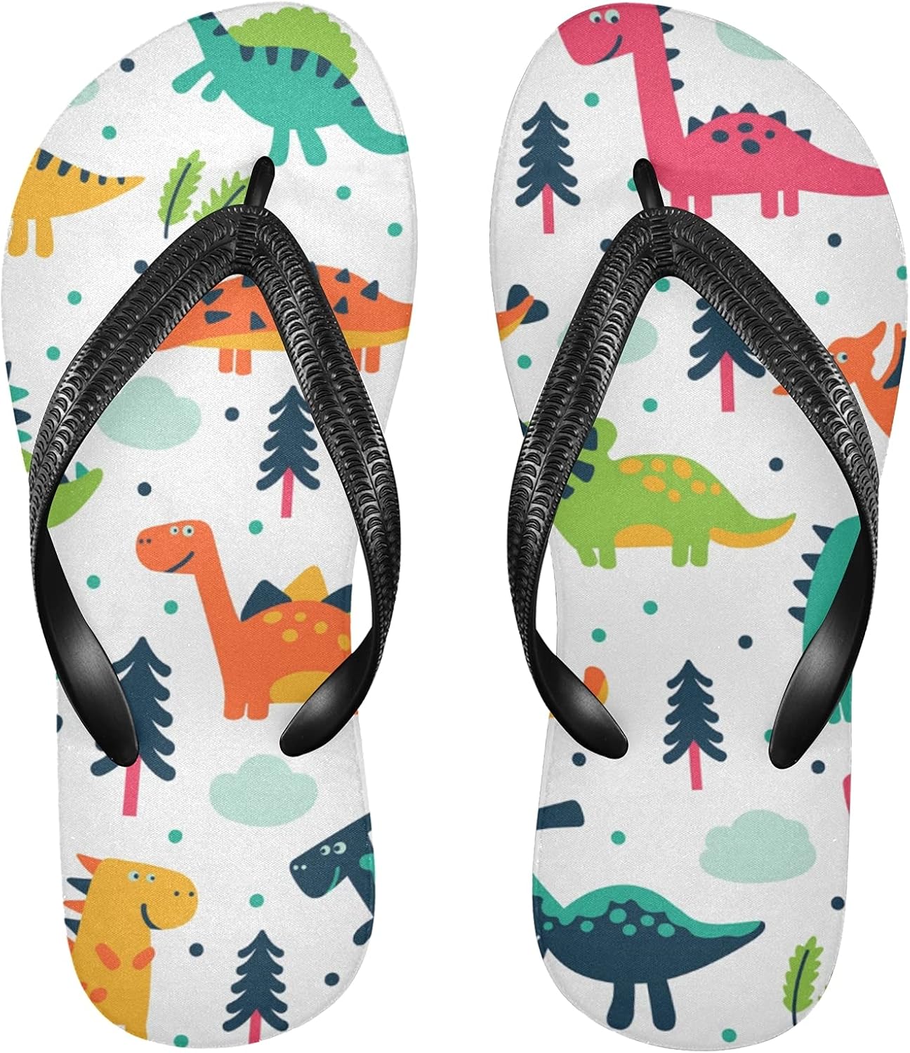 Linomo Chanclas de dedo para hombre y mujer, multicolor, con diseño de