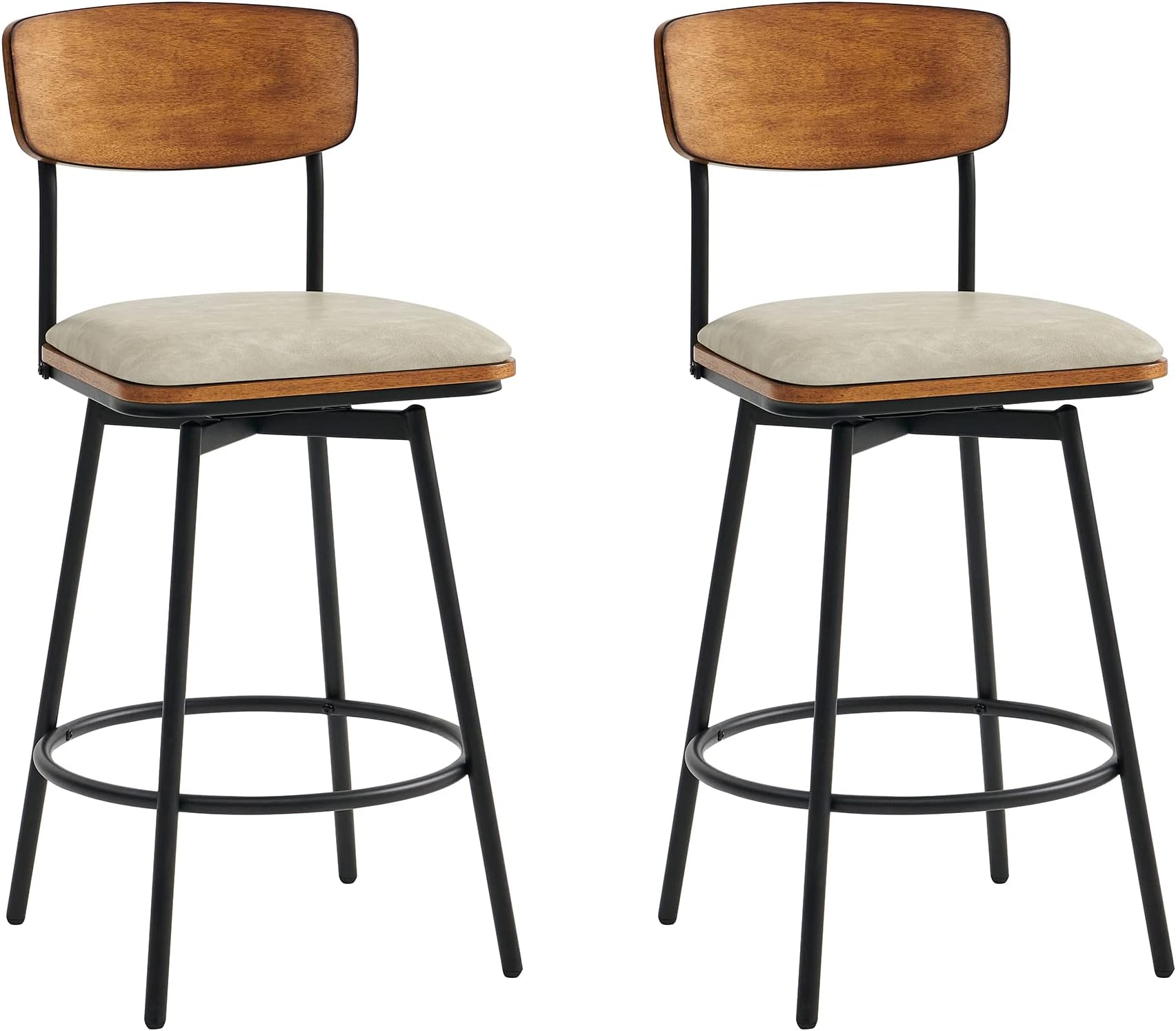 The Pop Maison Modern Counter Height Bar Stools,26" Faux