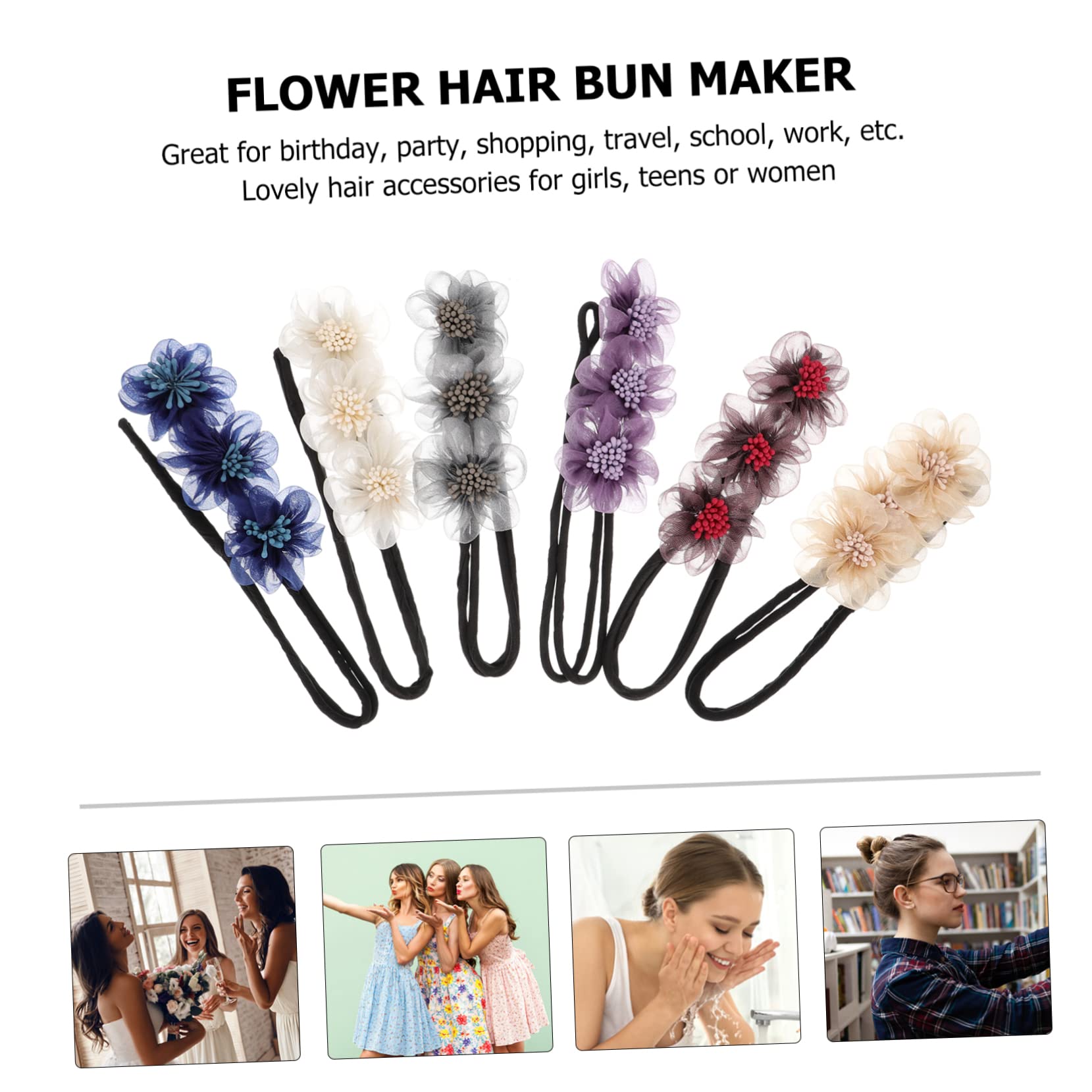 DOITOOL 12stücke Teiliges Blumen Haarknoten-maker Für Frisuren Flexibles Haarschmuck Zubehör Für Mädchen Hautfreundlich Und Haltbar Für Feste Und Anlässe