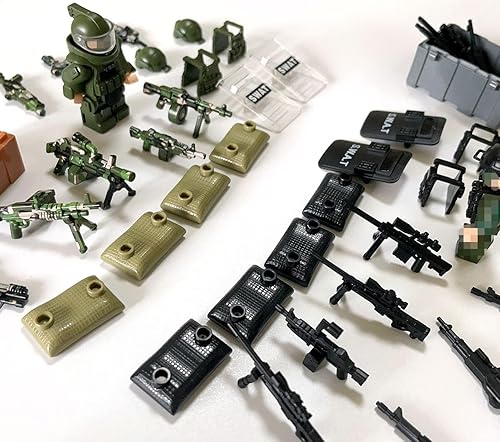 Miniatura 6 de Paquete de armas militares del ejército para minifiguras Swat, equipo de policía, accesorios EOD, juguetes de bloques de construcción para niños