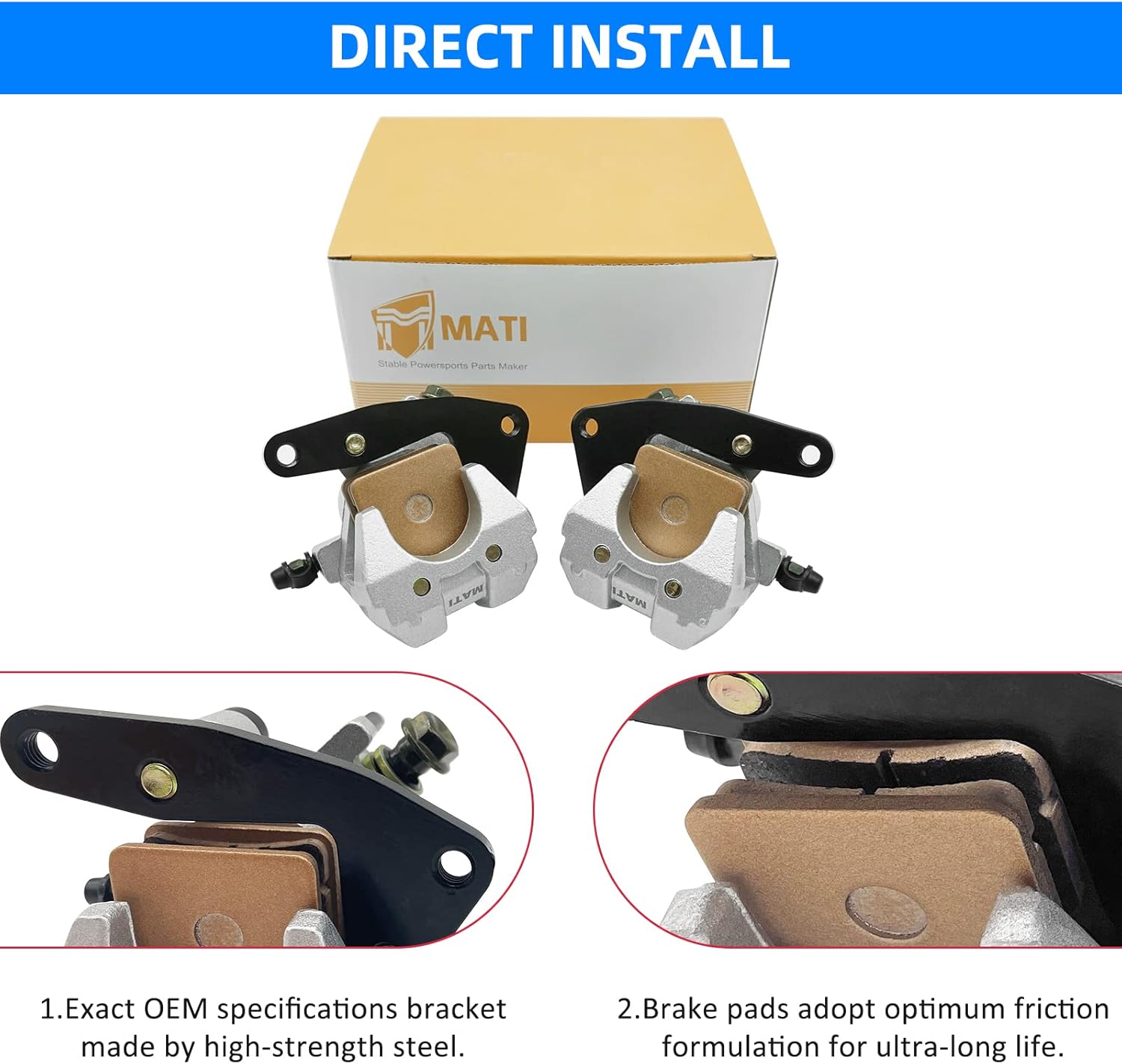 M MATI Front Left Right Brake Caliper for Kawasaki KFX400 KSF400 2003-2006 43041-S015 43041-S014