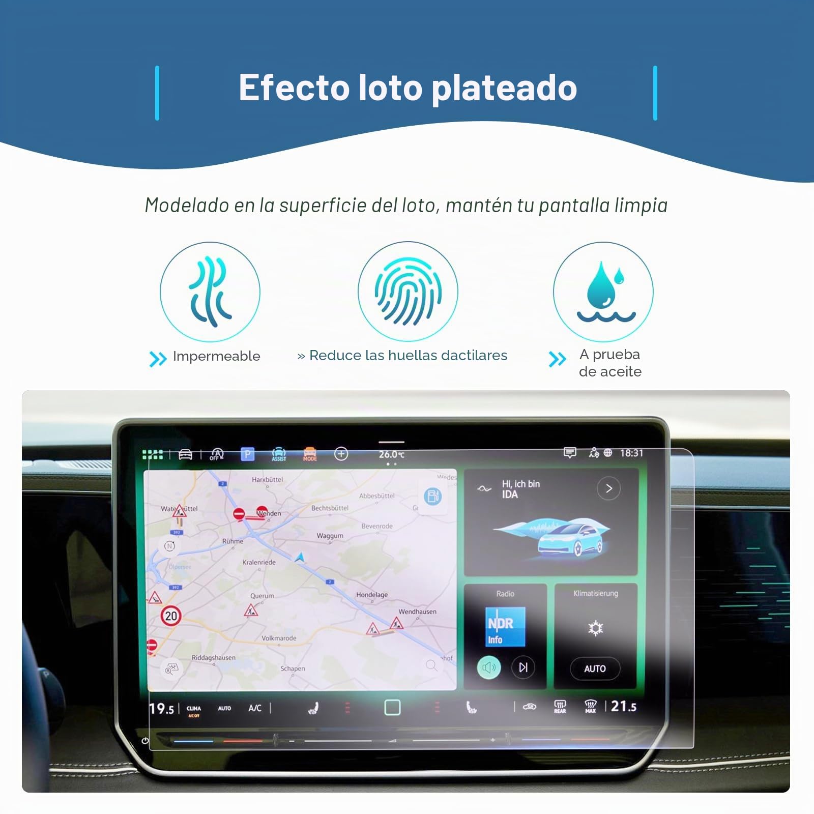 GAFAT [2 PZS] Compatible con VW Tiguan 3 / Tayron 2025 2026 2027 2026 15" Navigation Protector de Pantalla, Nano Protectores para Nuevo Tiguαn iii 2024-15" Discover Pro Max, 6H Antiarañazos
