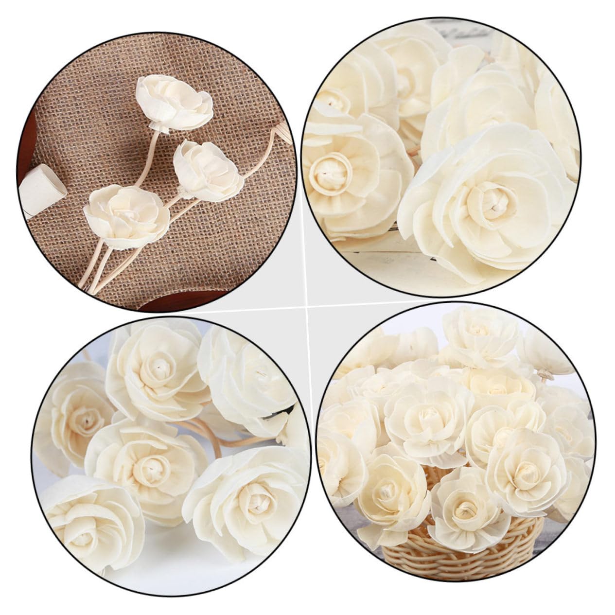 Bâtonnets Parfumés Fleur 6 Pièces en Rotin pour Diffuseur