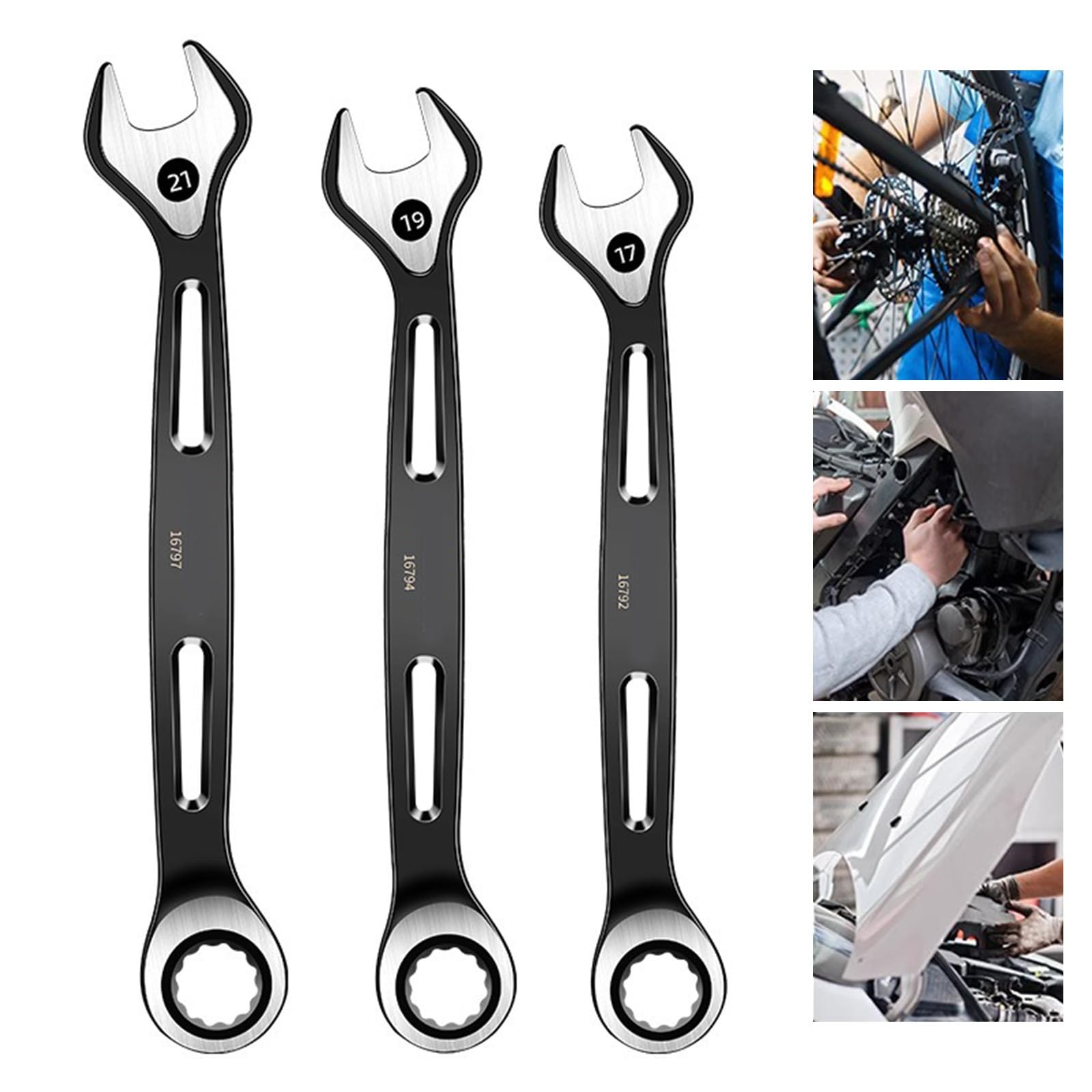 DualUse Plums Blossoms Open End Ratchets Wrenches 6mm-22mm Combination Spanners Nut Cutter Combined Key Repair Hand Tool