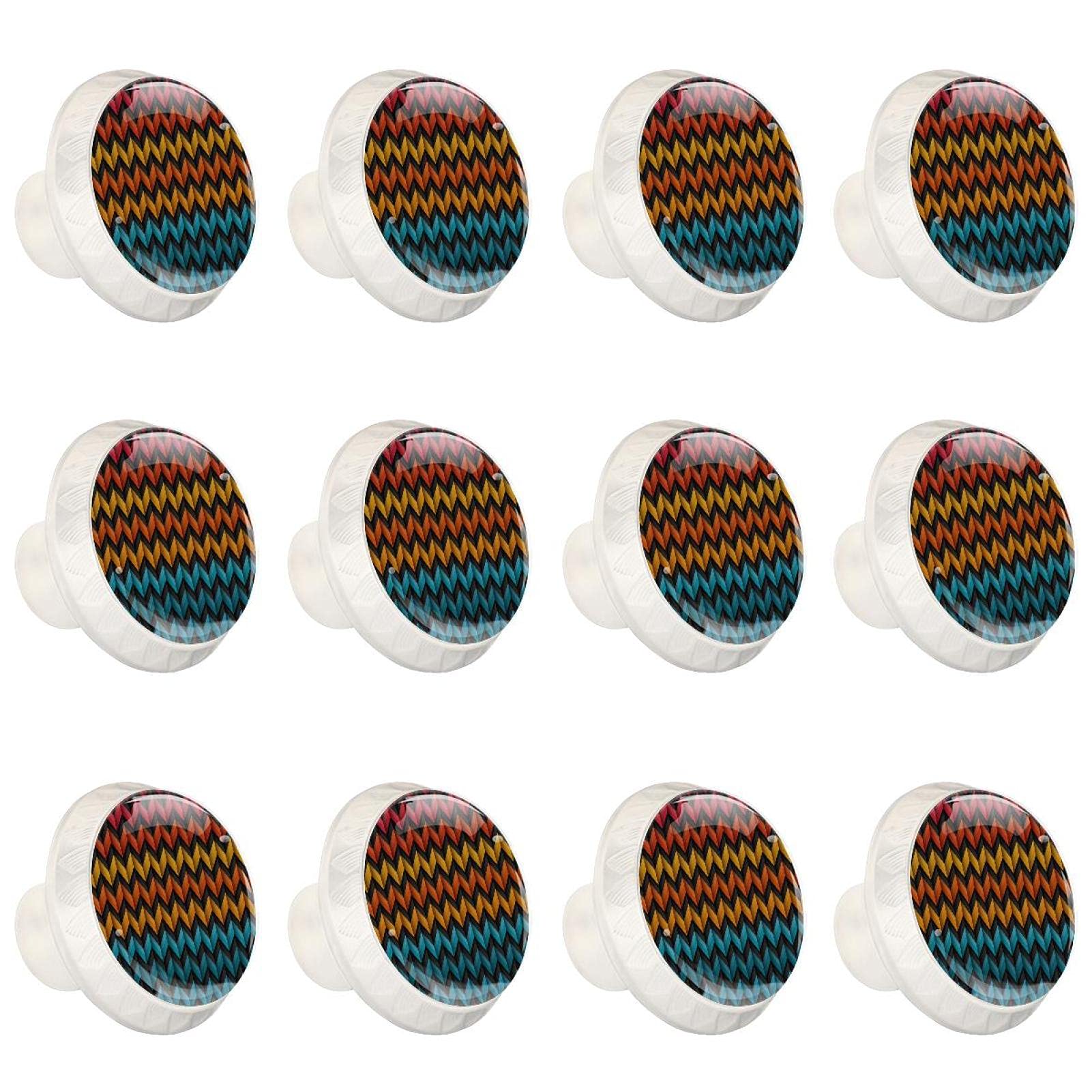 Boutons d'armoires de cuisine ronds en lot de 12 poignées noir et rouge pour tiroirs