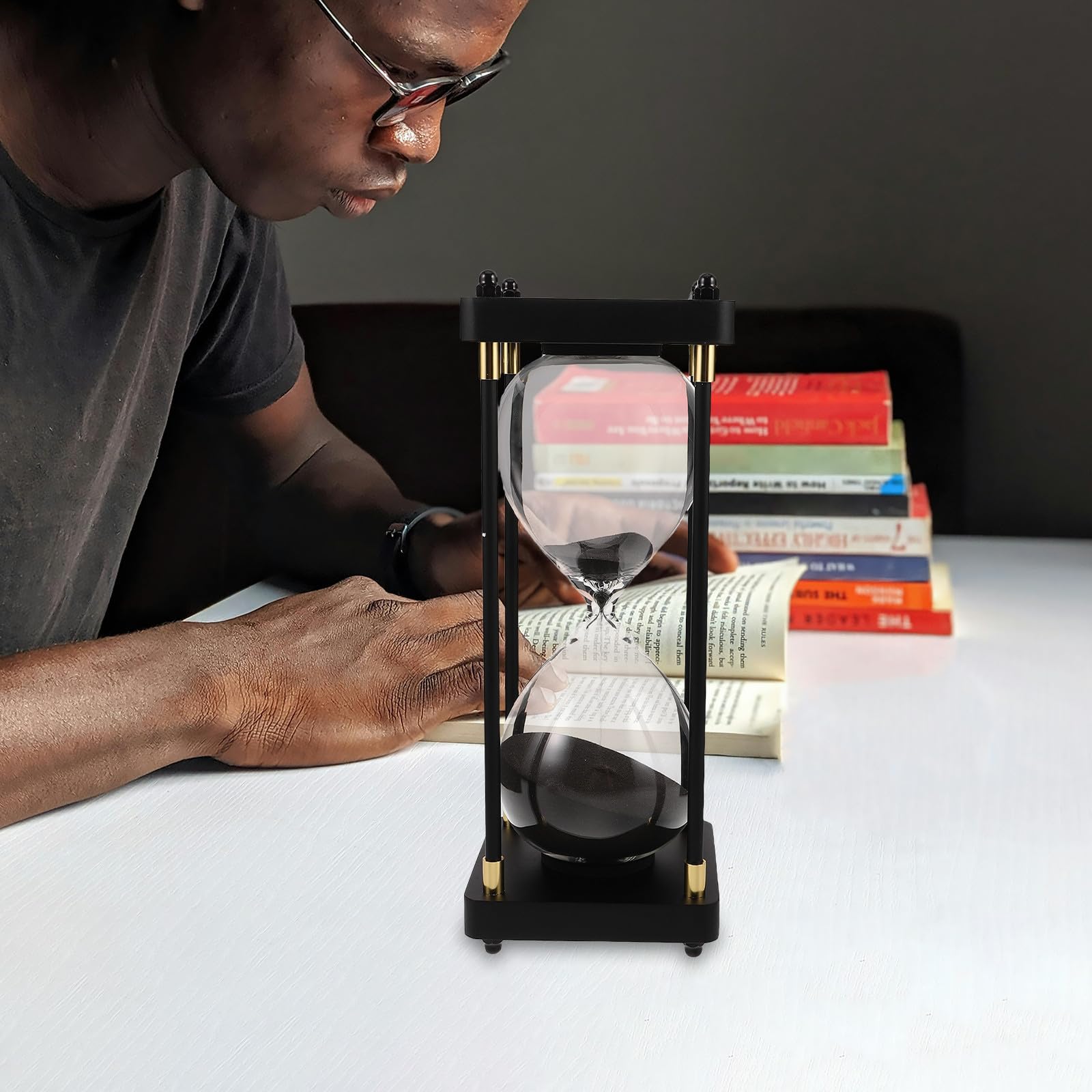 Reloj de Arena Vintage Temporizador de 60 Minutos Diseño Elegante y Clásica de para Oficina, Cocina y Meditación