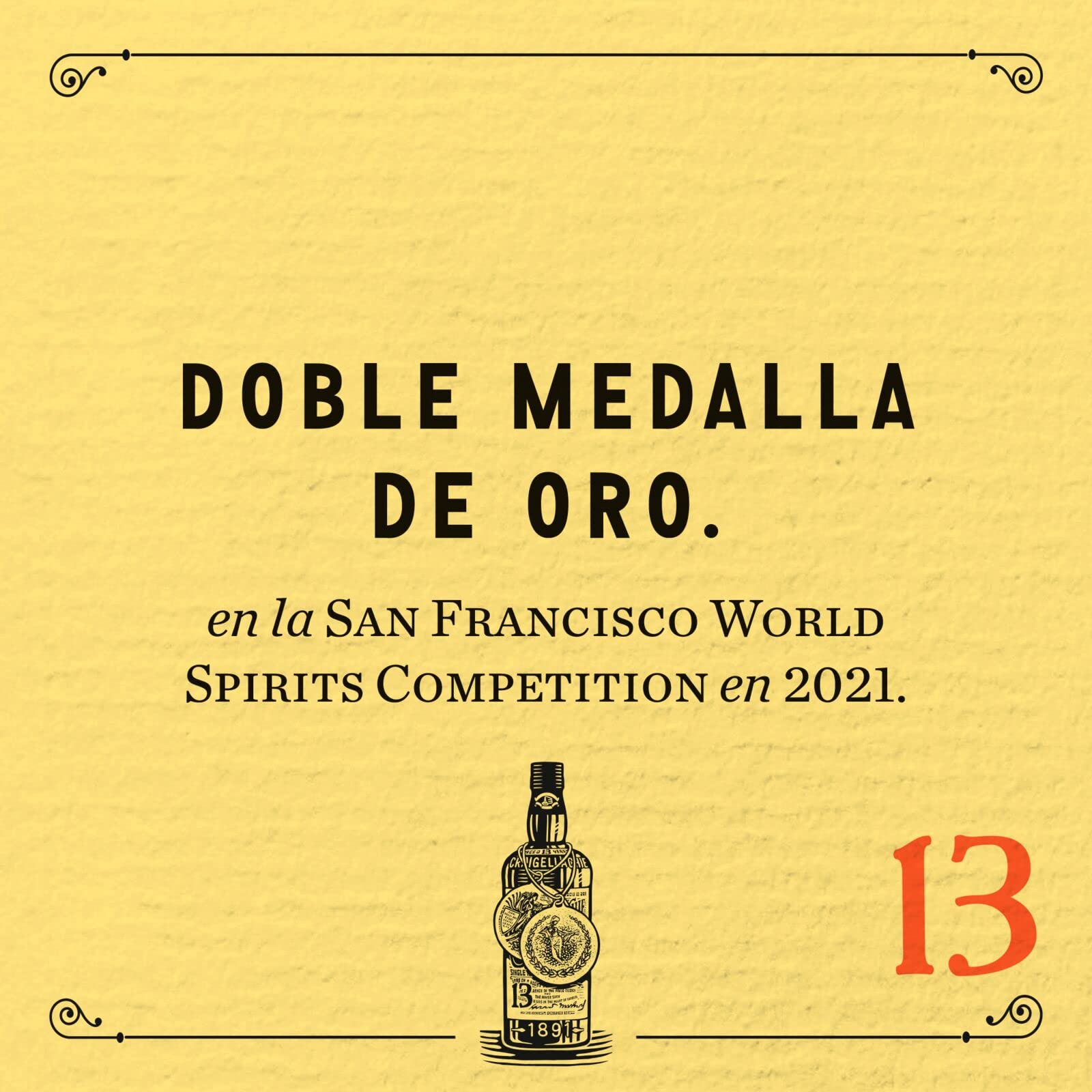 Craigellachie 13 Años Speyside Scotch Single Malt Whisky, 46 % vol., 700 ml, con estuche de regalo, Whisky terminado en barricas de jerez y bourbon, 70 cl