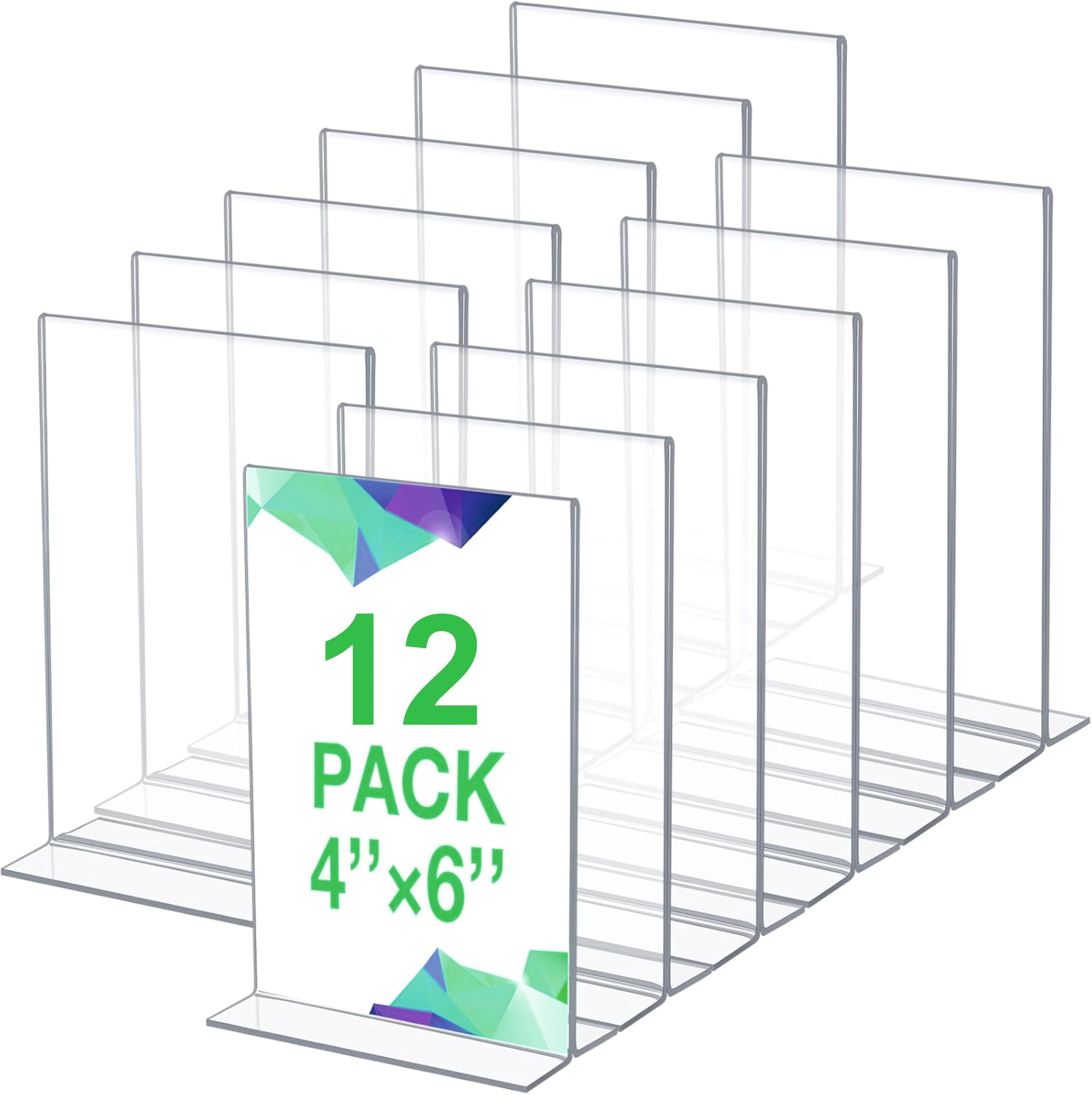 NEIXX™ Acrylic Sign Holder T Shape Size- 4" x 6" Inches, Pack of 12 Pcs, Double Sided Portrait Display Stand Table Top Perfect for Restaurants, Display Signage for Office, Hotel, Party-image-29