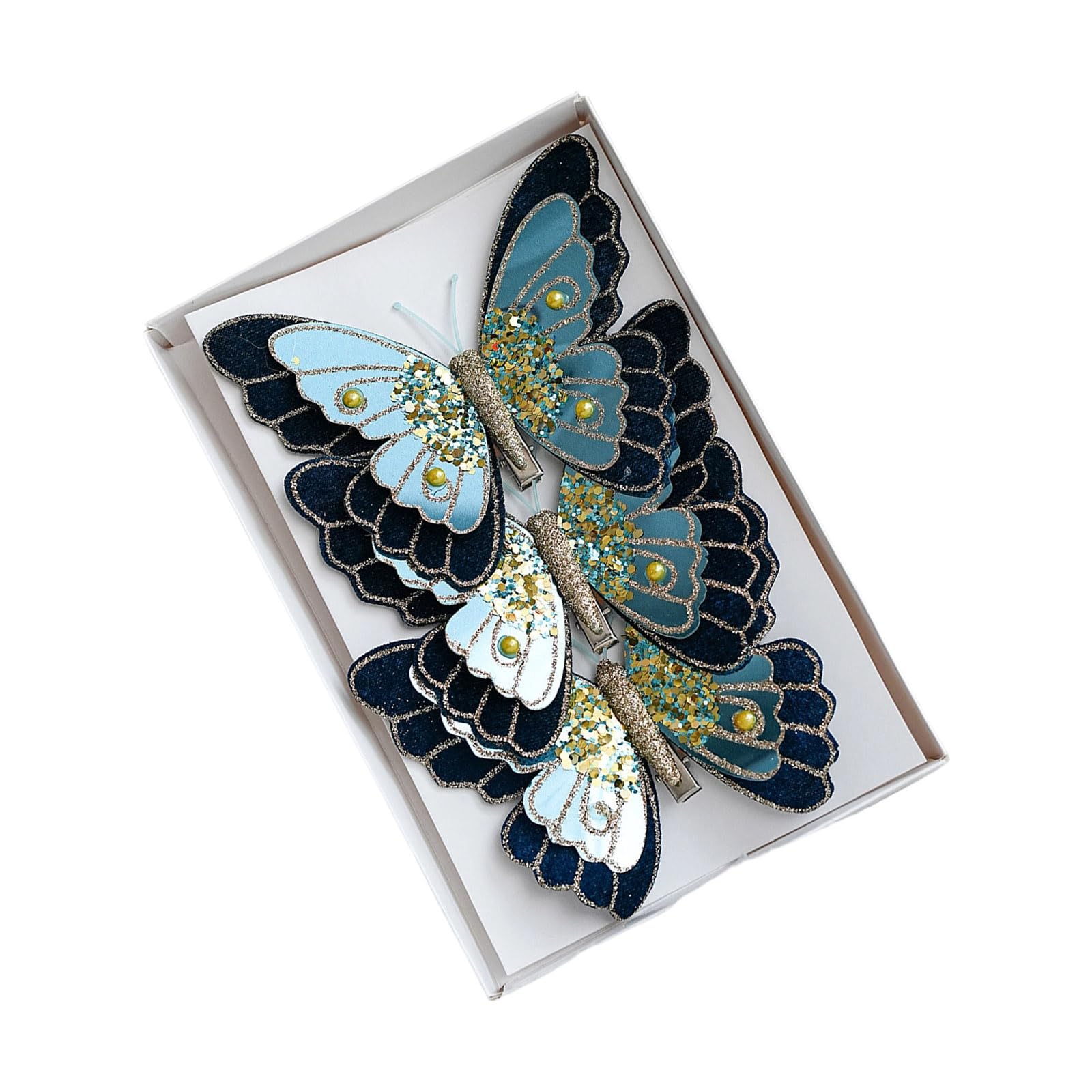 Whoasyst 3 Pieces Sturdy Clip on Butterfly Decorations Portable Multipurpose Celebratory Embellishments for Festive Styling Butterfly Tree Clips
