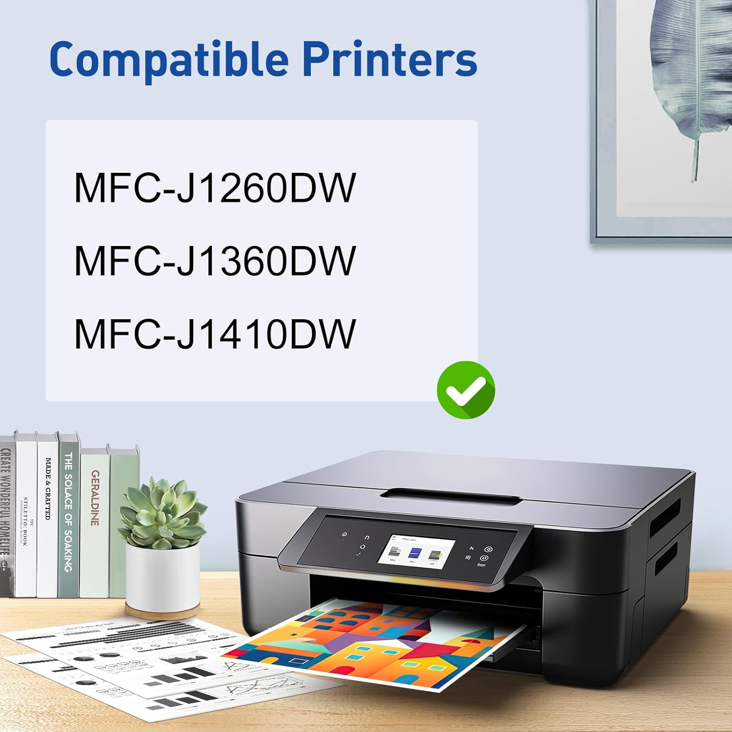 KINGWAY LC501 Ink Cartridges Combo Pack Replacement for Brother LC501 Printer Compatible with MFC-J1260DW MFC-J1360DW MFC-J1410DW Printers (4 Pack, Black Cyan Magenta Yellow)