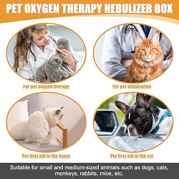 PakaLife Portable Atomization Tank Cat&Dog for Pet Cage,Dog&Cat Inhaler,Puppy Incubator&Cat Nebulizer,Built-in Ventilation for Pets Up to 30lbs(Large)