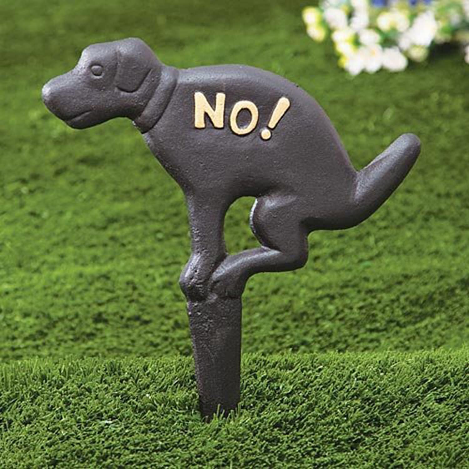 Grass Warning Ground Cast Iron Garden Warning Sign Dog Sign "Please Keep Off the Grass" Warning Sign “No Pooping Yard” Sign Garden,Retro Style and Durable (No Pooping Yard)