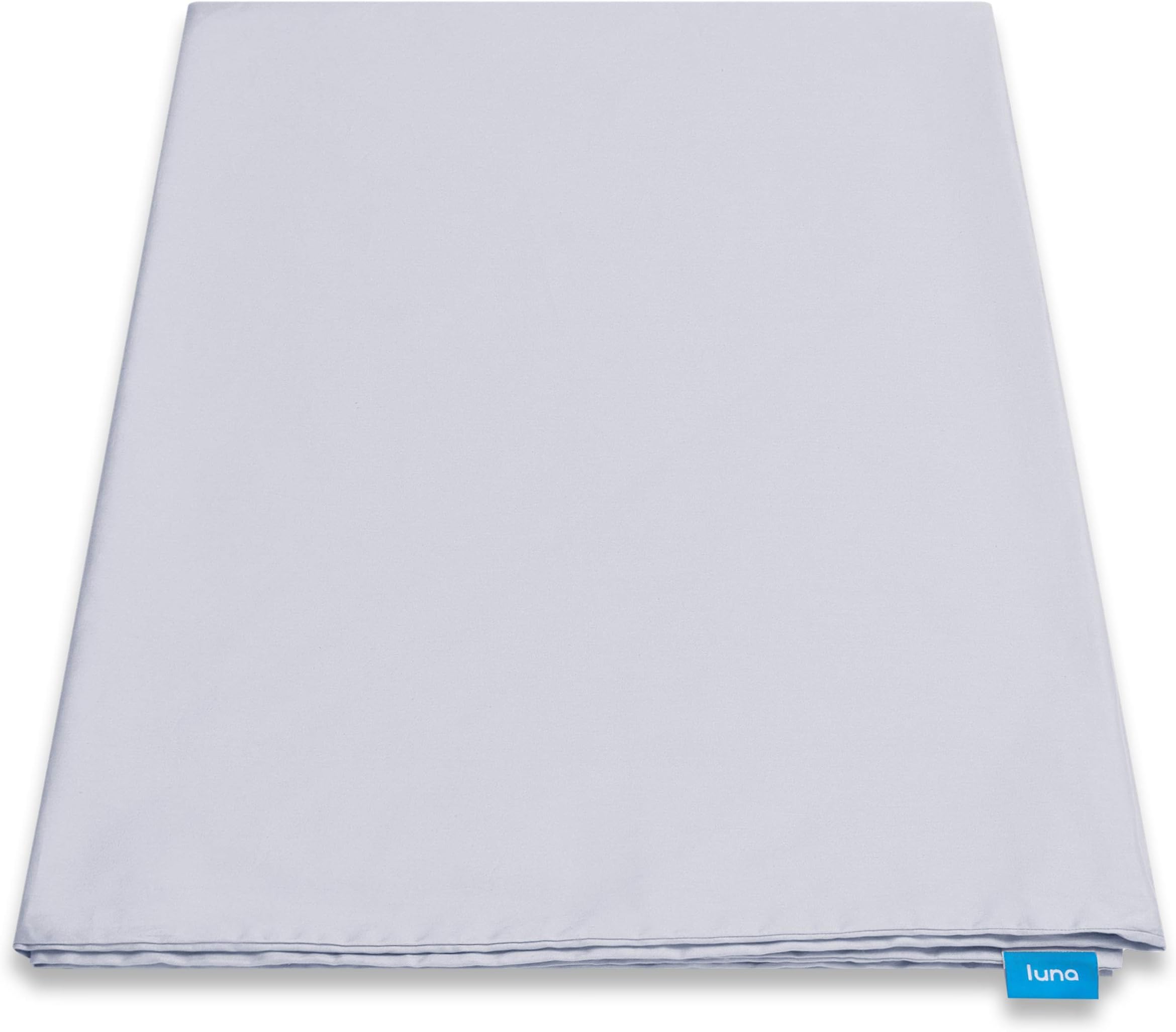 [Premium Removable Duvet Cover for Weighted Blankets] by Luna - Oeko Tex Cotton Weighted Blanket Cover- 8 Tie System for Secure Fastening [Queen Size - 60" x 80"] [Light Grey]