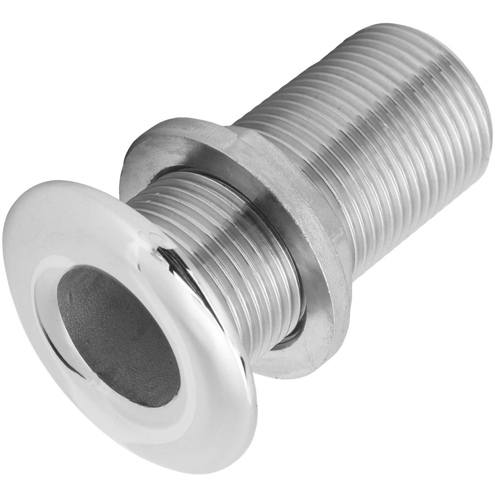 Tissting Barca Marine Yacht Scarico Dritto 1in 79mm 316 Acciaio Inossidabile Scarico Acqua Valvola Idraulica Tubo Flessibile Attraverso Connettore di Scarico per Barca, Yacht